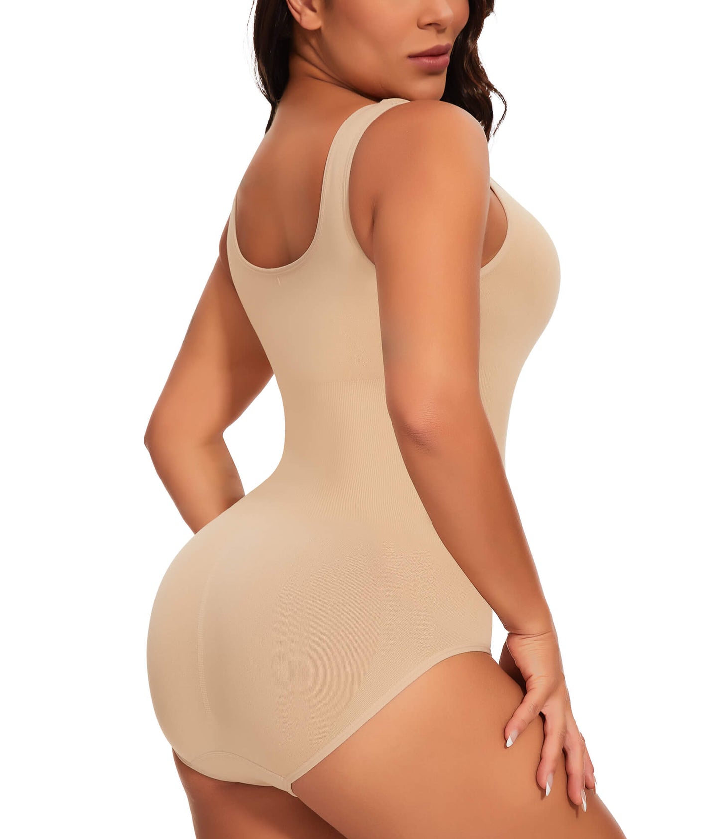 MANIFIQUE 2 Piece Shapewear Bodysuit for Women Tummy Control Slim Fit Sleeveless Round Neck Body Suit