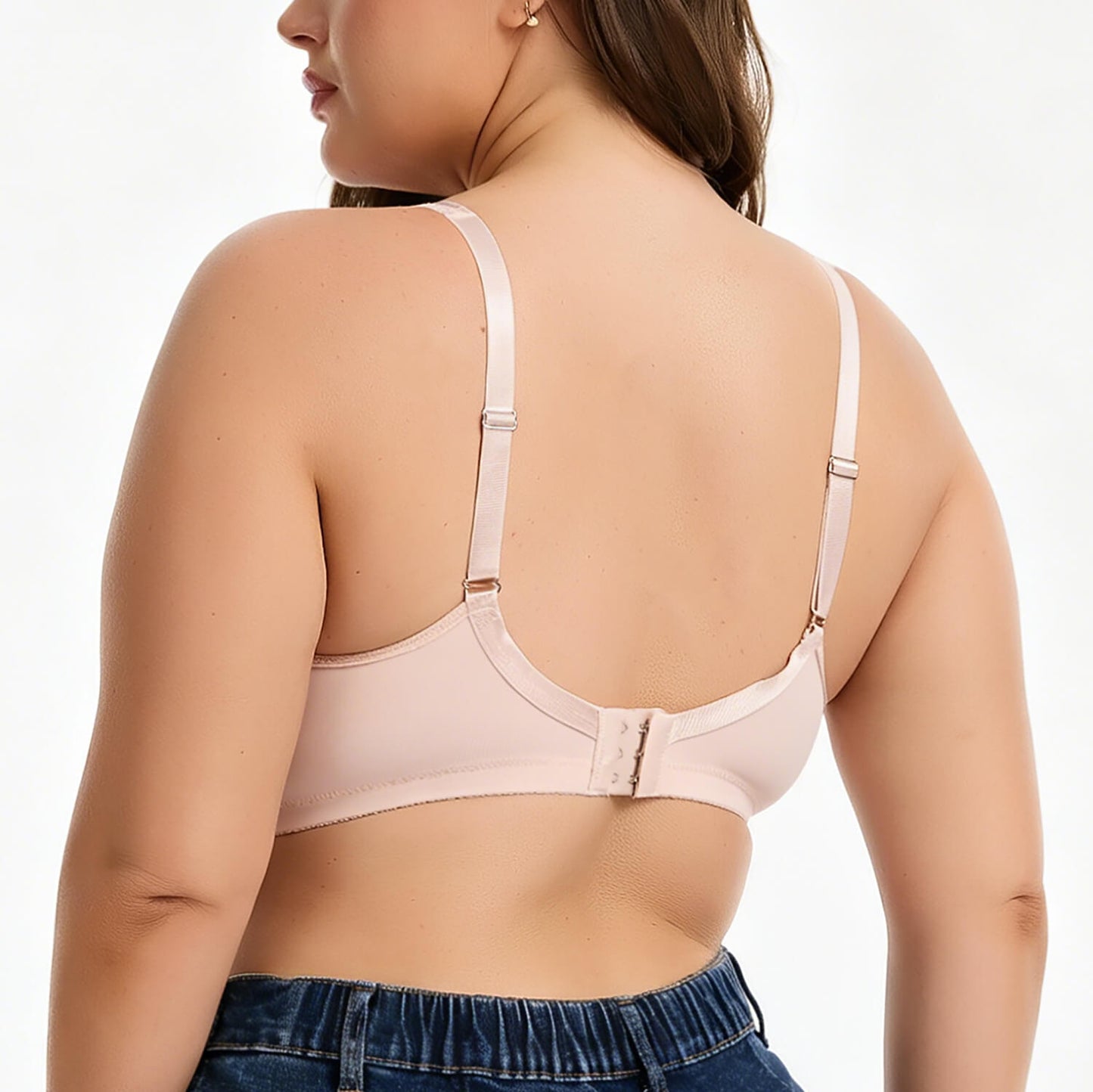 MANIFIQUE Women's Full Figure Minimizer Bras Comfort Large Busts Wire-Free Non Padded Plus Size Bra