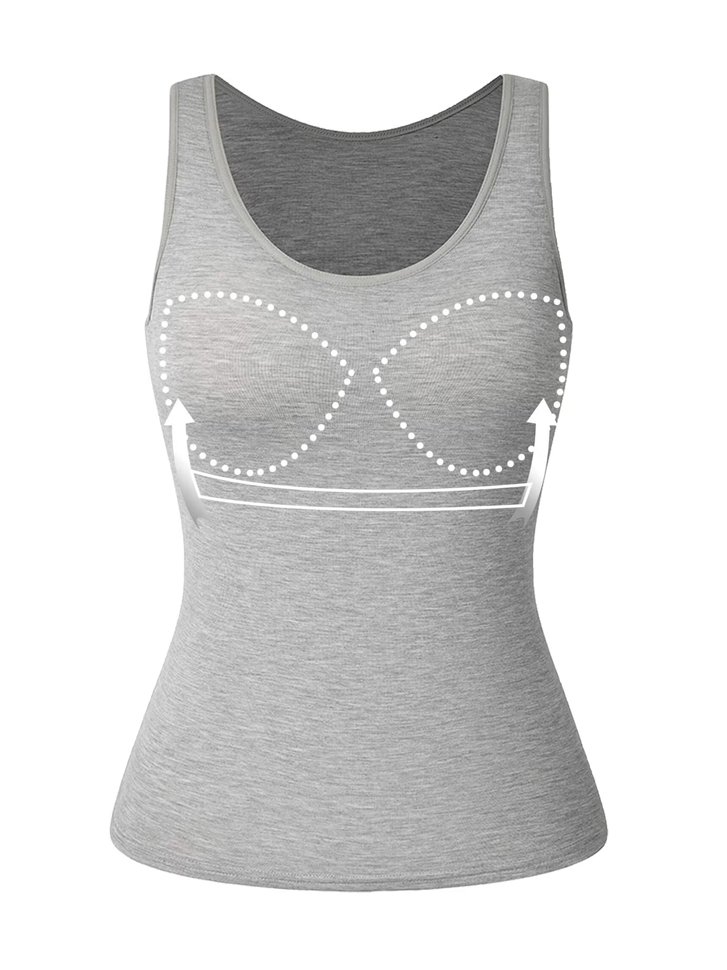 COMFREE Camisole with Built in Bra for Women Plus Size Tank Tops Wide Strap Tops(S-3XL)