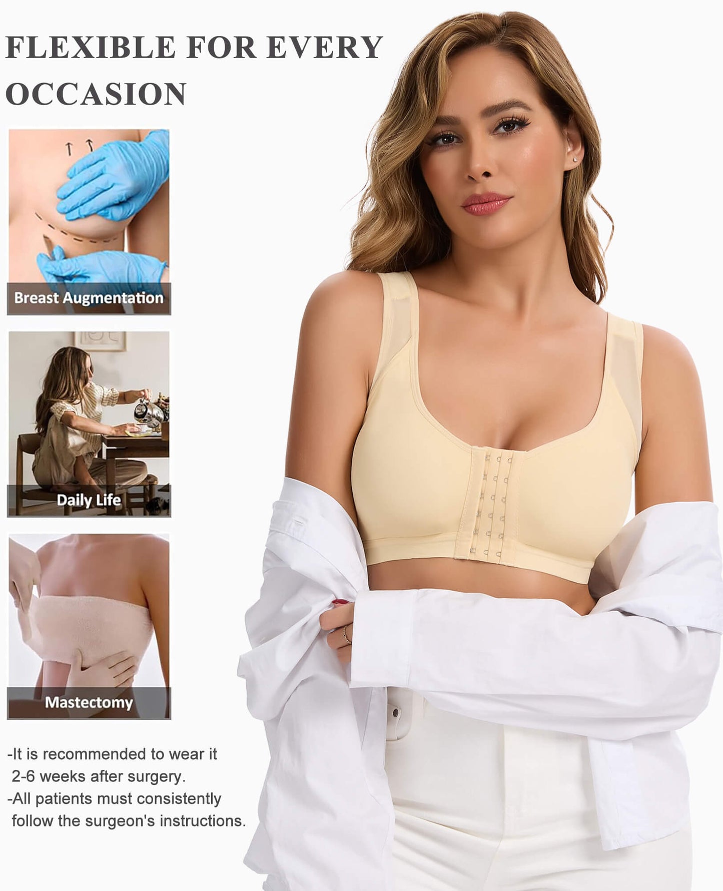 MANIFIQUE Posture Corrector Bra for Women Front Closure Bra Full Coverage Non Padded Wirefree