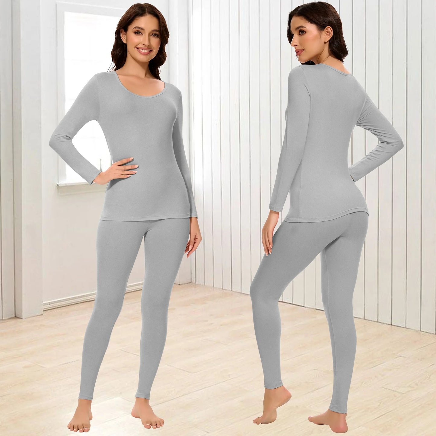COMFREE Thermal Underwear for Women, Ultra Soft Long Johns Set Base Layer Top and Bottom for Cold Weather