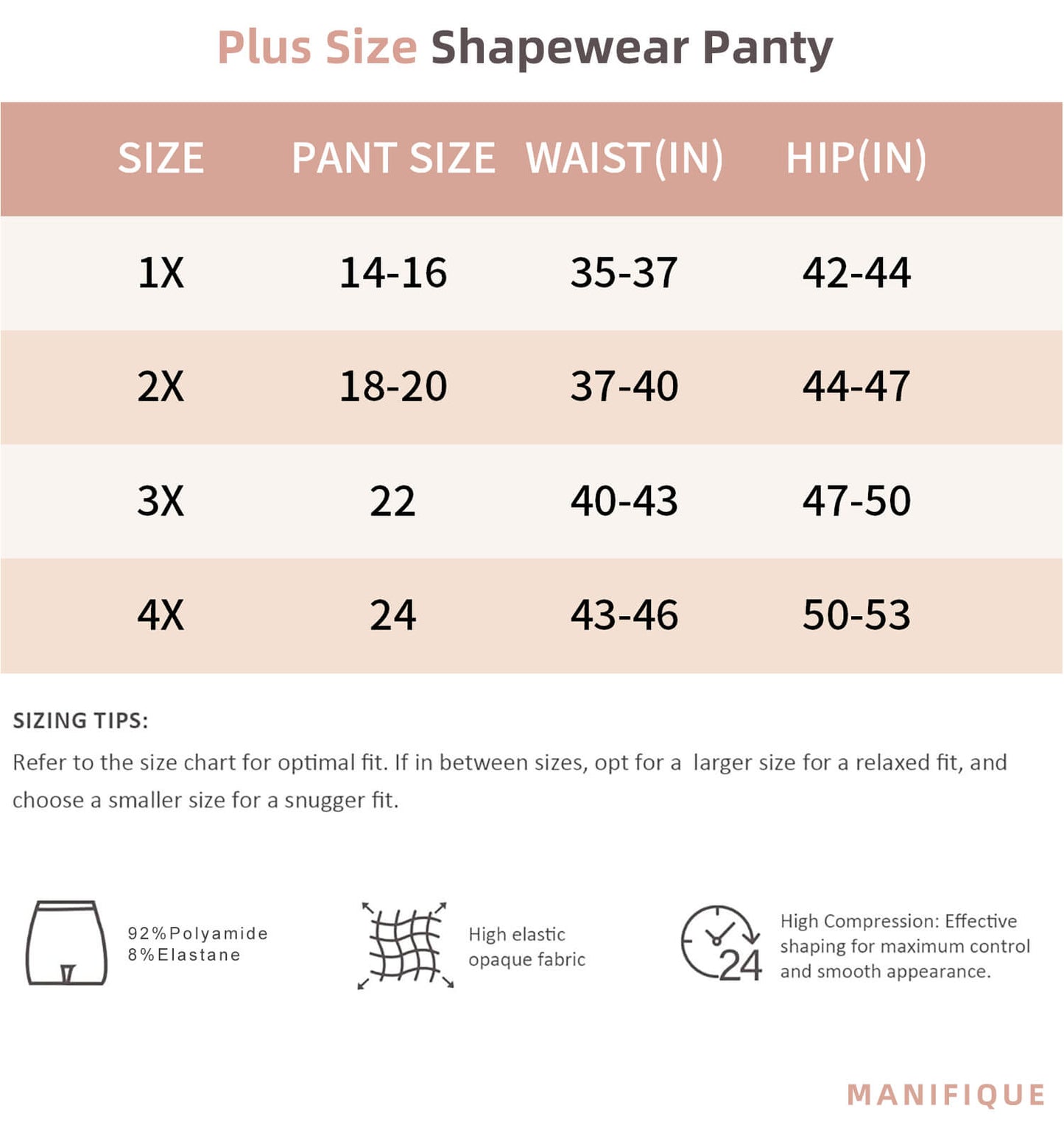 MANIFIQUE Plus Size Body Shaper Tummy Control Panty - Shapewear for Women, Black+Beige, 2-Pack