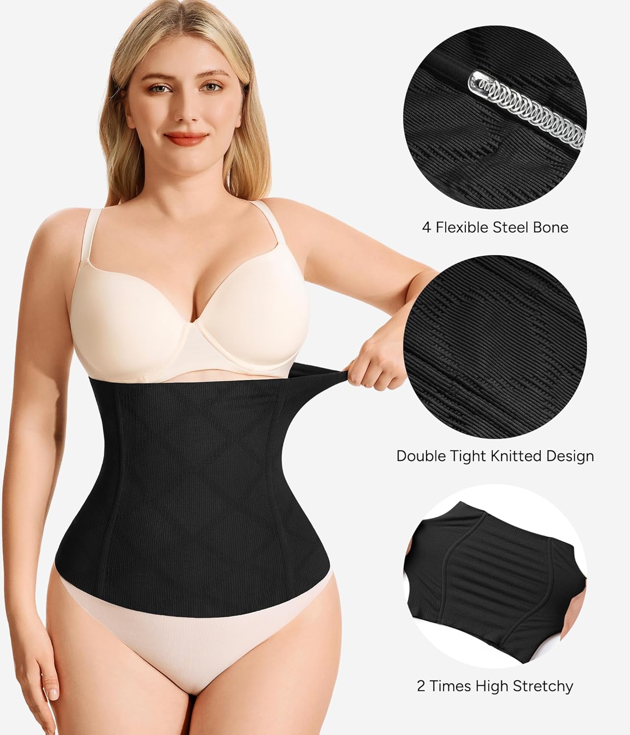 MANIFIQUE 2 Packs Waist Trainer for Women Tummy Control Postpartum Recovery Belt Waist Cincher Body Shaper
