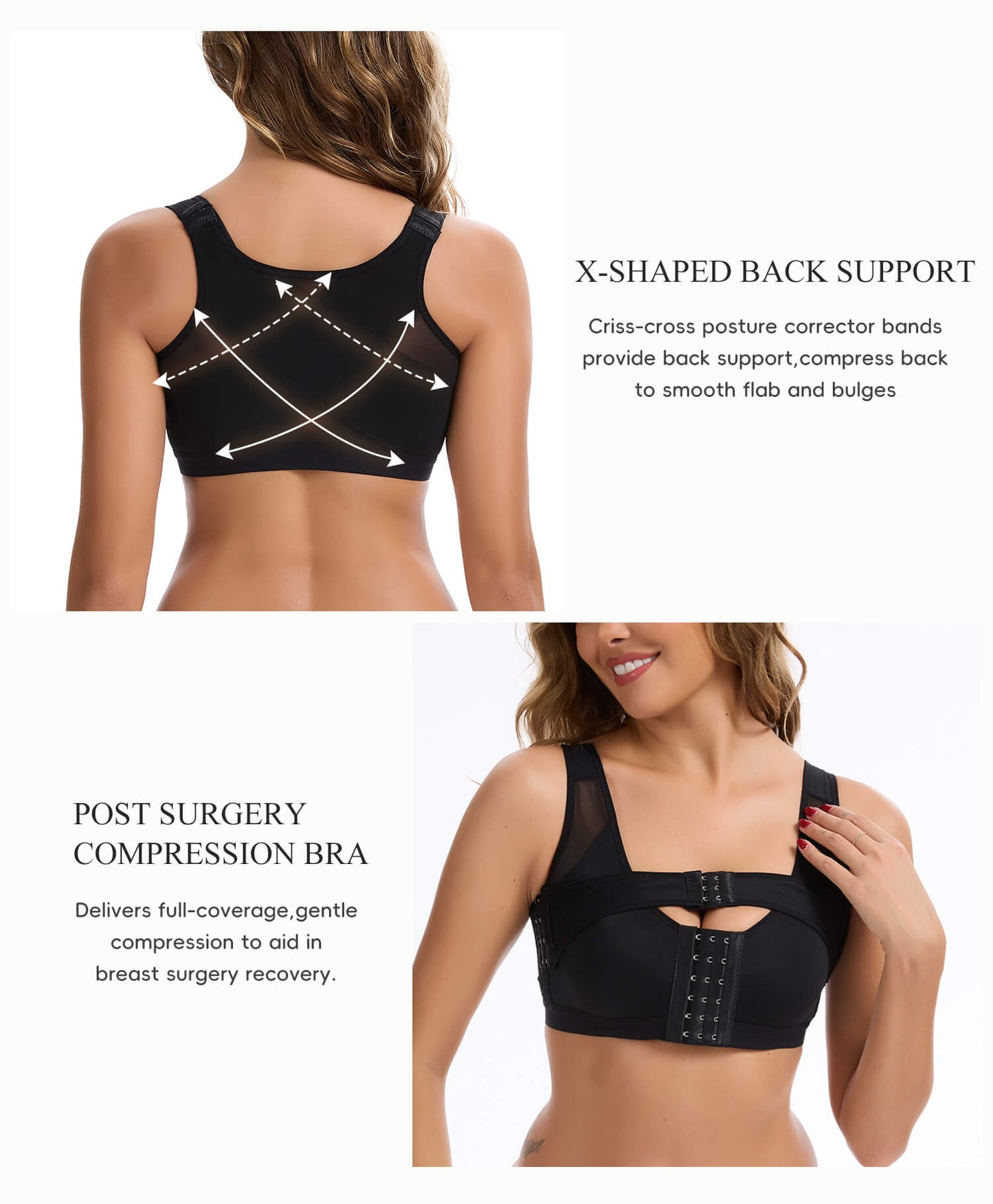 MANIFIQUE Surgical Bra Compression Post Surgery Bra for Women Front Closure Bra with Breast Support Band