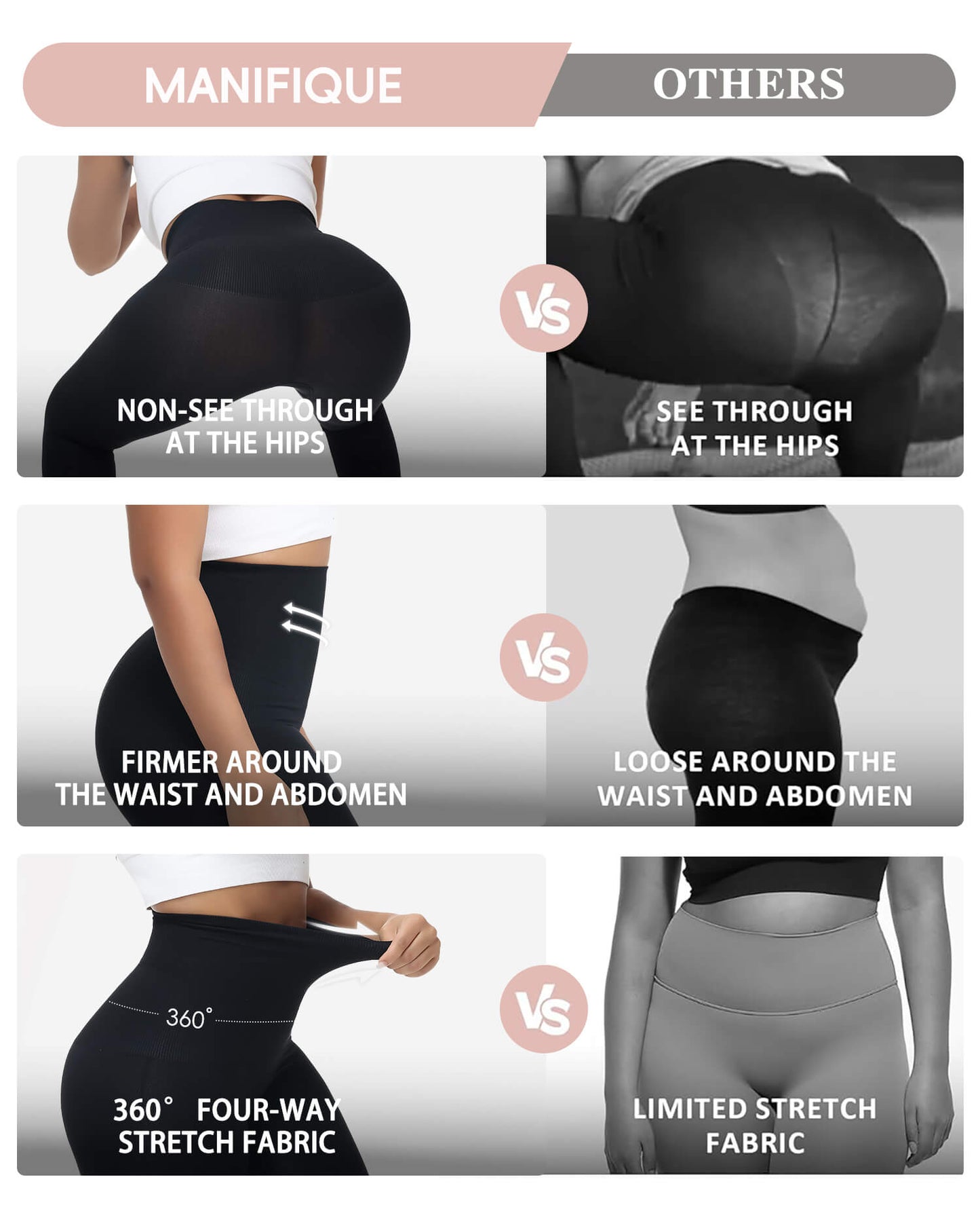 MANIFIQUE Leggings for Women Tummy Control Seamless High Waisted Compression Leggings Non-See-Through
