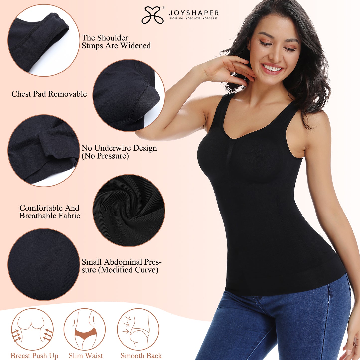 Women'S Seamless Shapewear Tank Top Compression Undershirt With Built-In Bra For Intimate Underwear