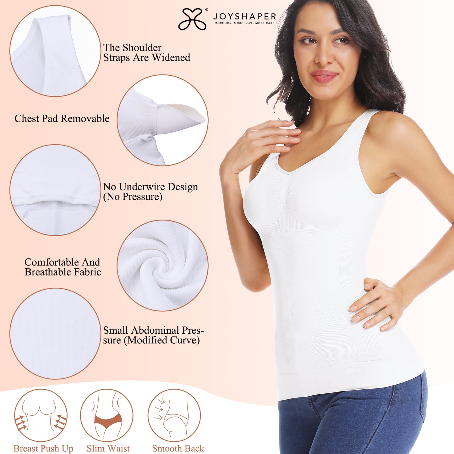 Women'S Seamless Shapewear Tank Top Compression Undershirt With Built-In Bra For Intimate Underwear