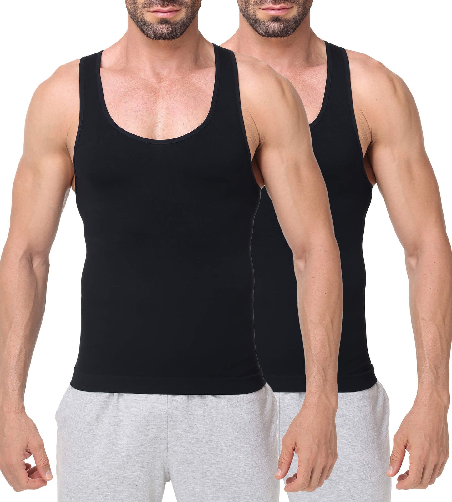 MANIFIQUE Compression Shirt Men Slimming Undershirt Body Shaper Vest, Gynecomastia Compression Tank Top, Shapewear Tummy Control