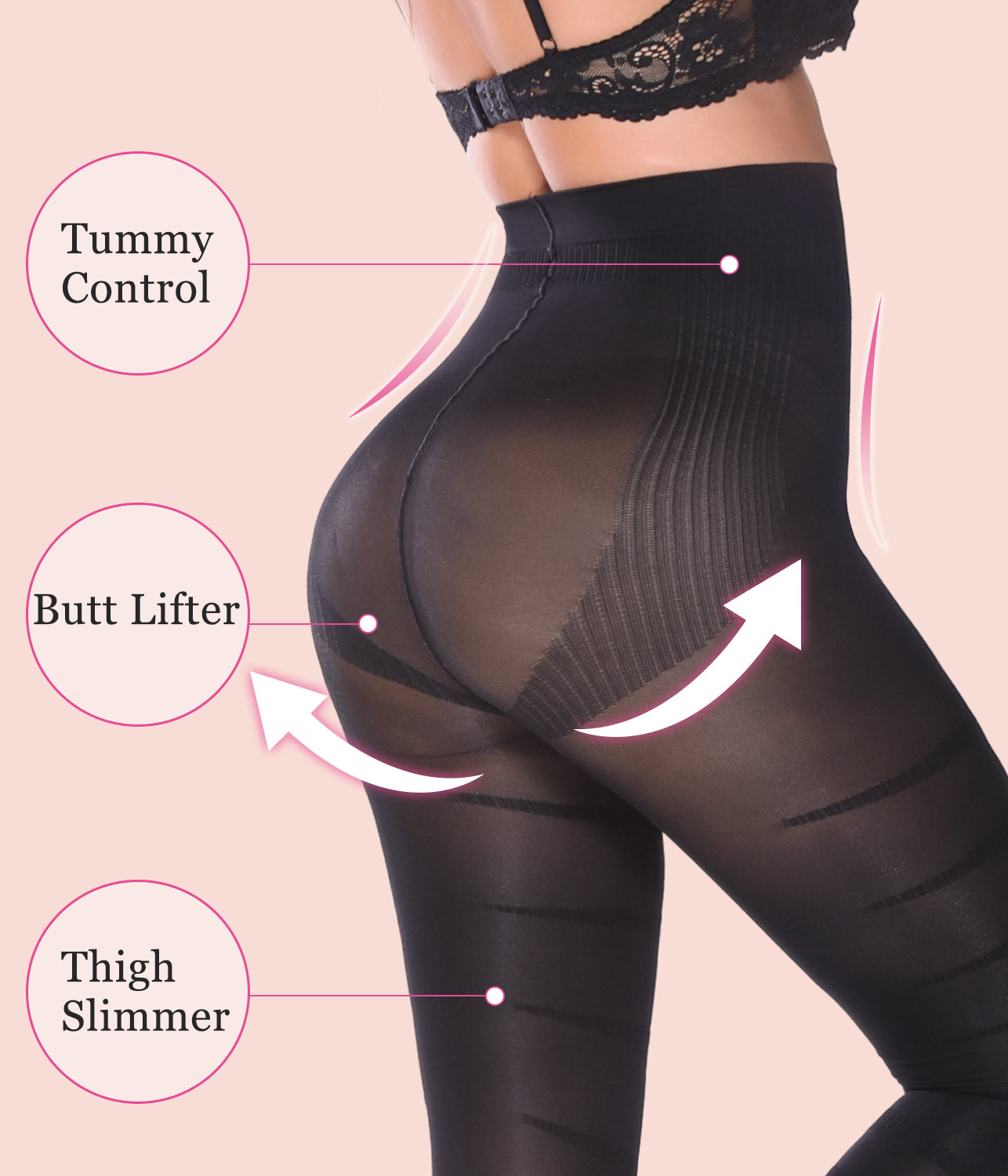 MANIFIQUE 2 Pieces Compression Leggings for Women Tummy Control Butt Lifting Shapewear High Waist Thigh Slimmer Pants Body Shaper