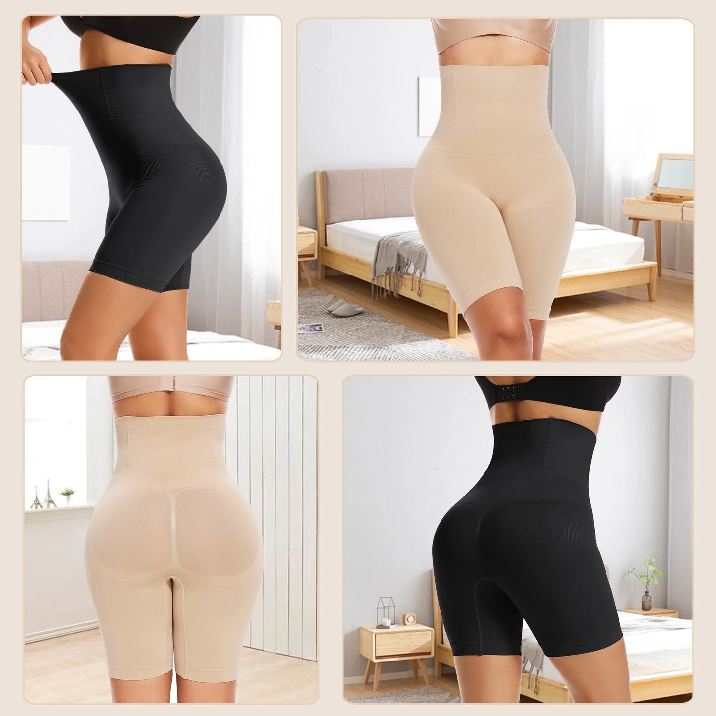 COMFREE Shapewear Shorts for Women Tummy Control High Waist Body Shaper Compression Thigh Slimmer Butt Lifter Panties