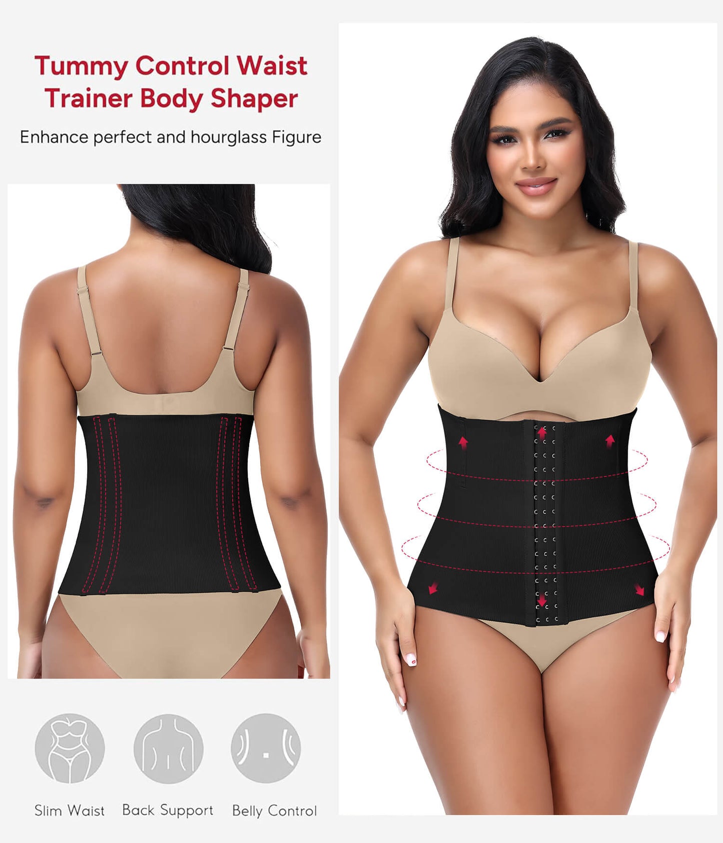 MANIFIQUE Waist Trainer for Women Tummy Control Shapewear Waist Cincher Faja Postpartum Belly Band Wrap