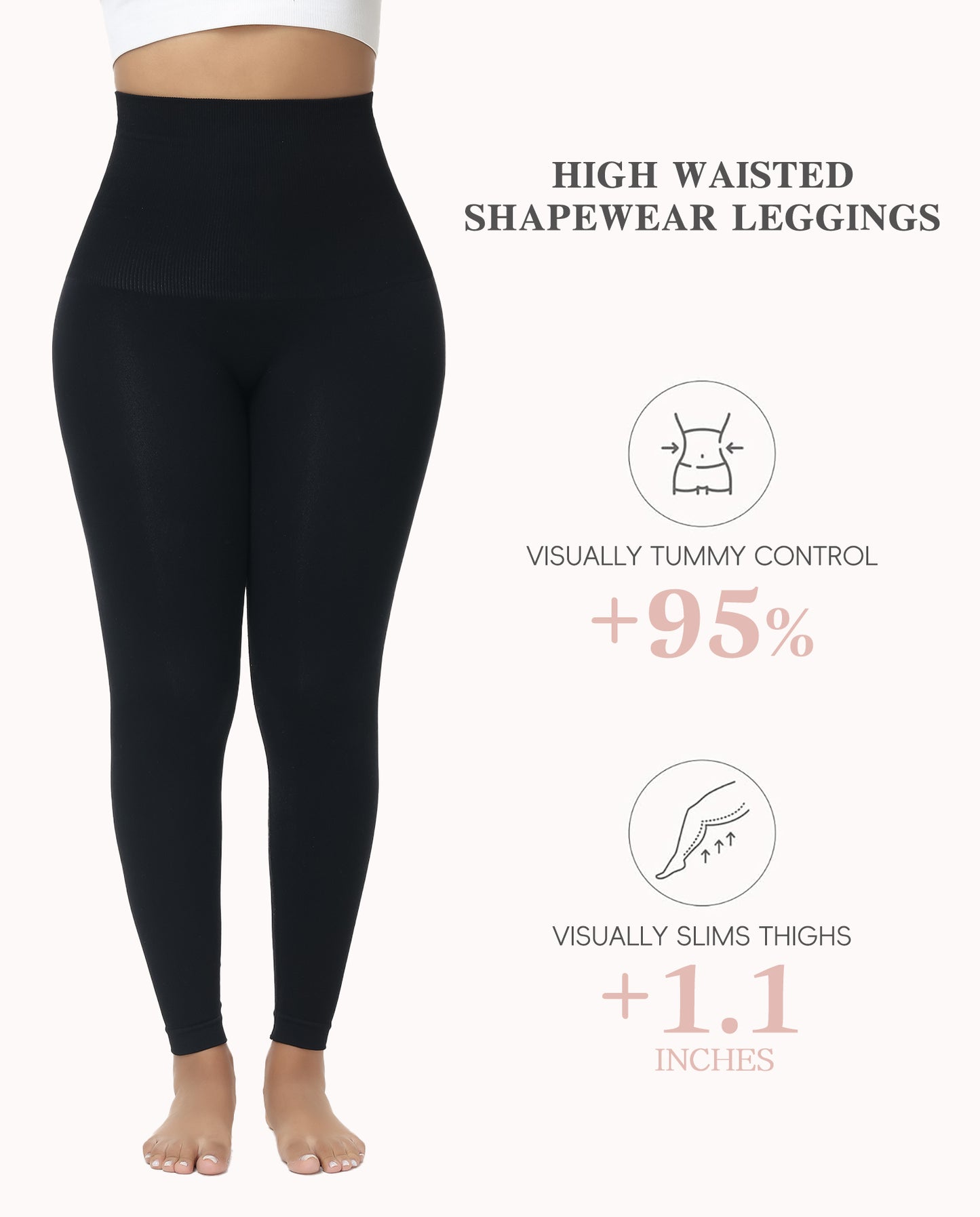 MANIFIQUE Leggings for Women Tummy Control Seamless High Waisted Compression Leggings Non-See-Through