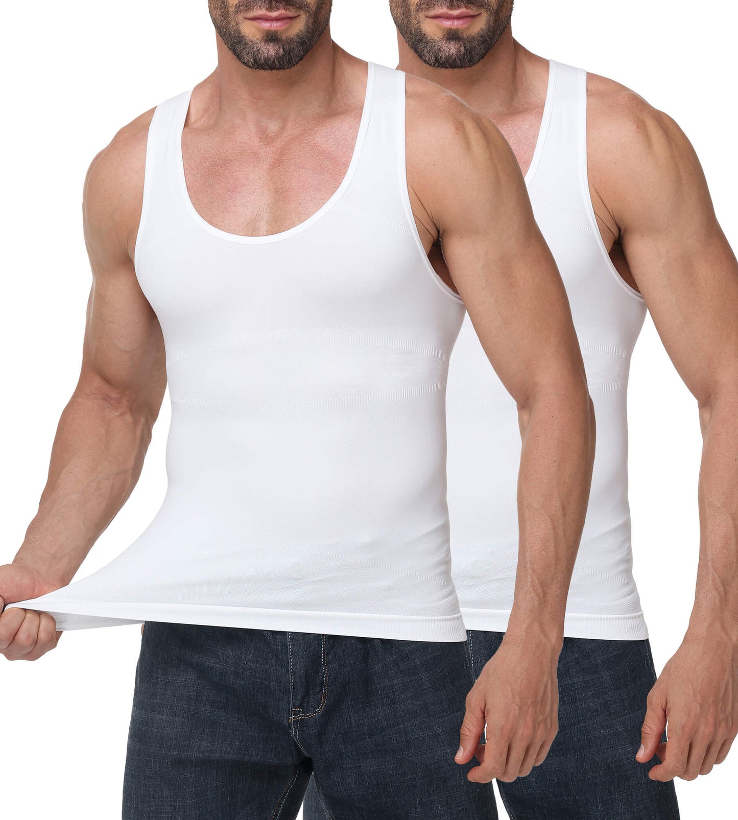 MANIFIQUE Compression Shirt Men Slimming Undershirt Body Shaper Vest, Gynecomastia Compression Tank Top, Shapewear Tummy Control