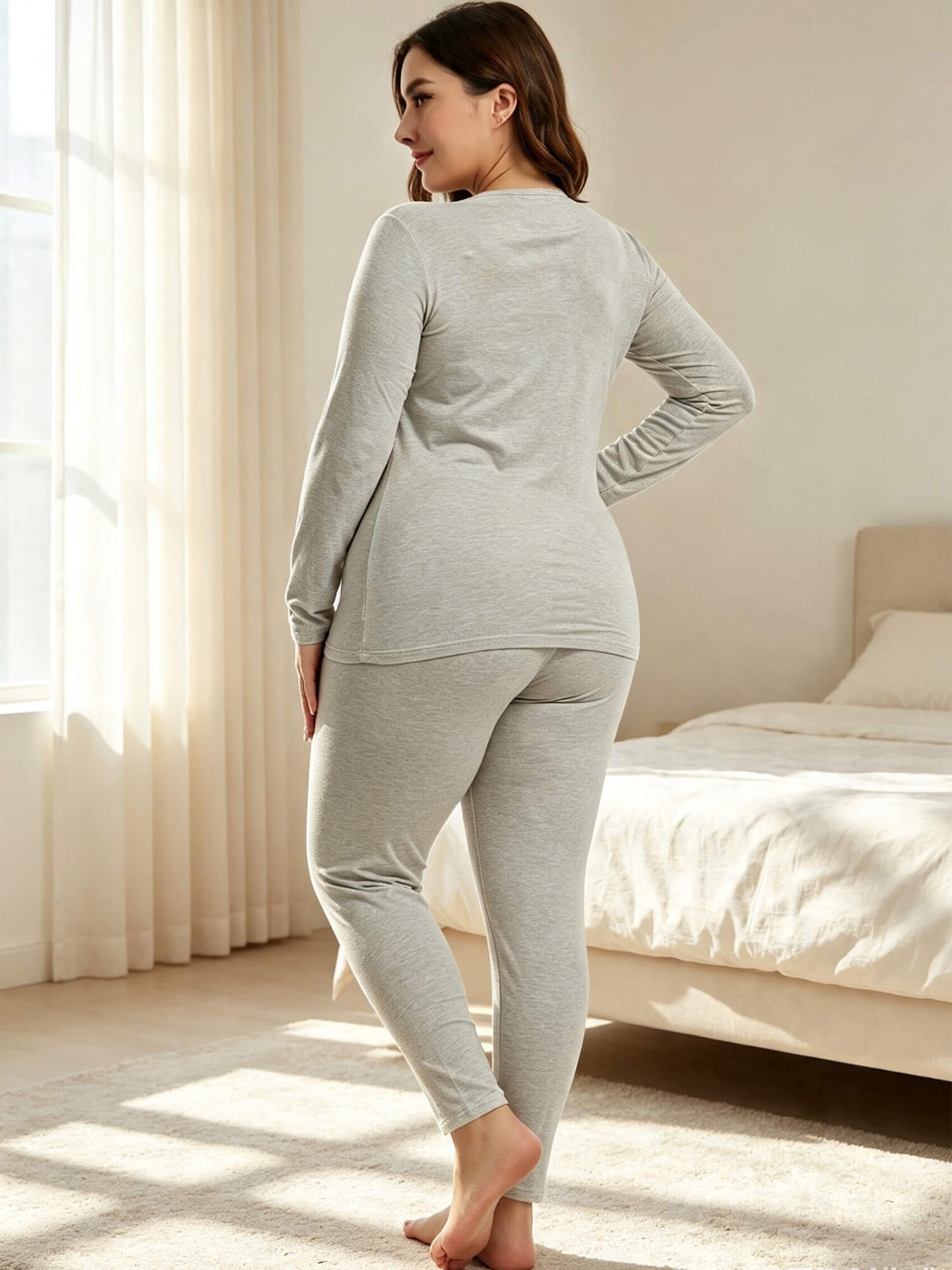 MANIFIQUE Plus Size Thermal Underwear for Women Long Johns Base Layer Top and Bottom Sets XL-5XL