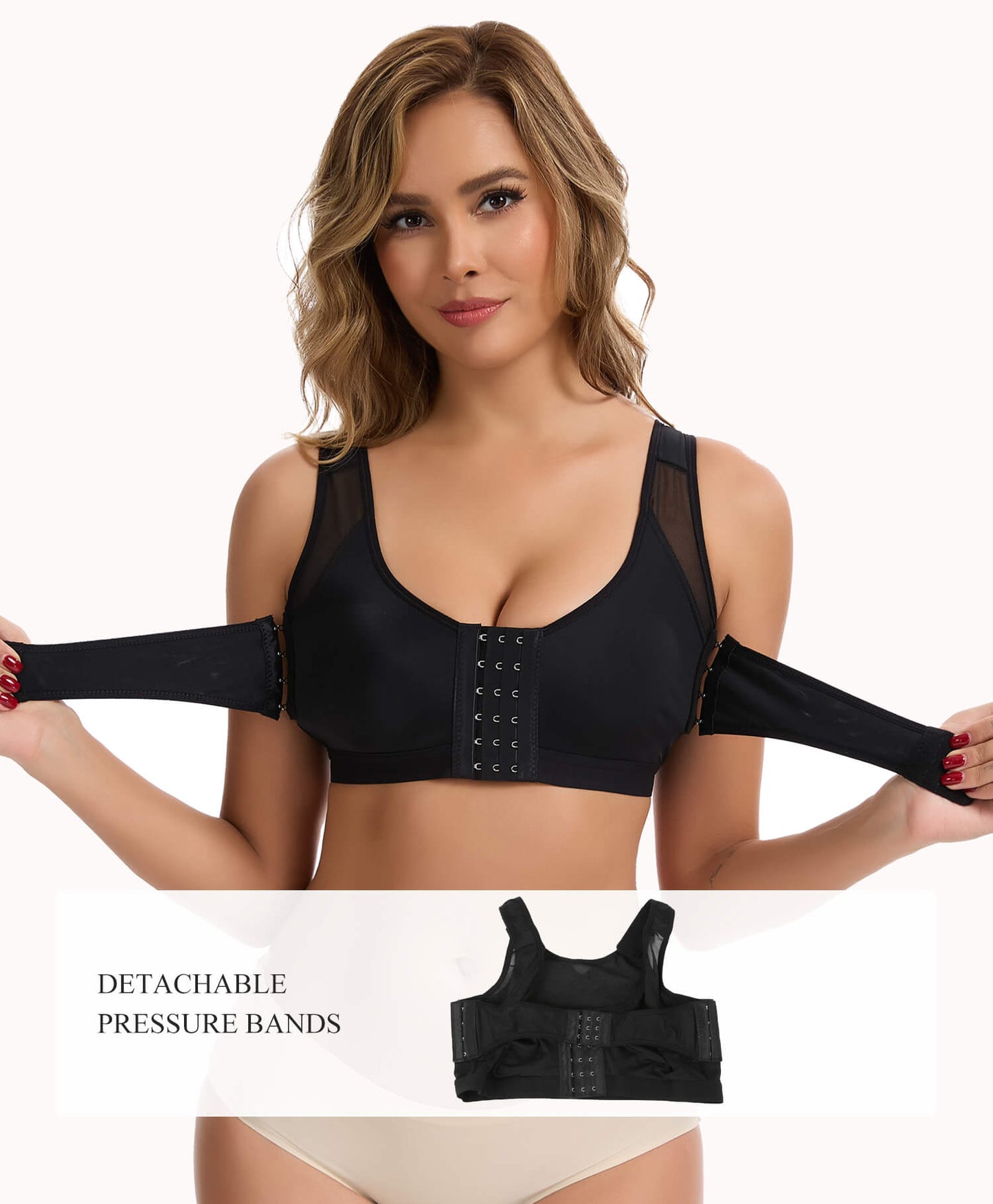 MANIFIQUE Surgical Bra Compression Post Surgery Bra for Women Front Closure Bra with Breast Support Band
