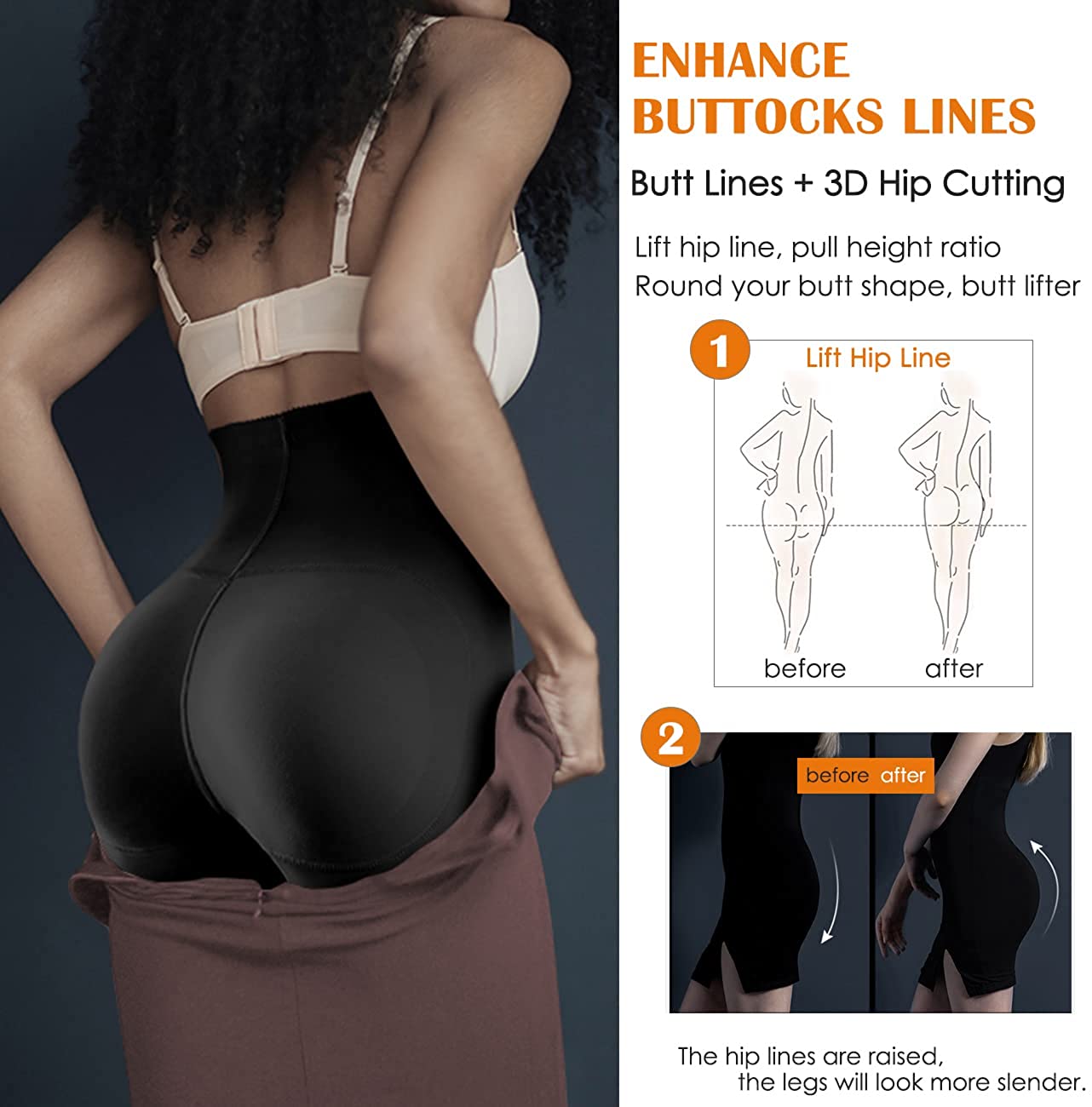 Vaslanda Women Butt Lifter Padded Panties Lace Hip Enhancer Underwear Seamless Booty Shorts