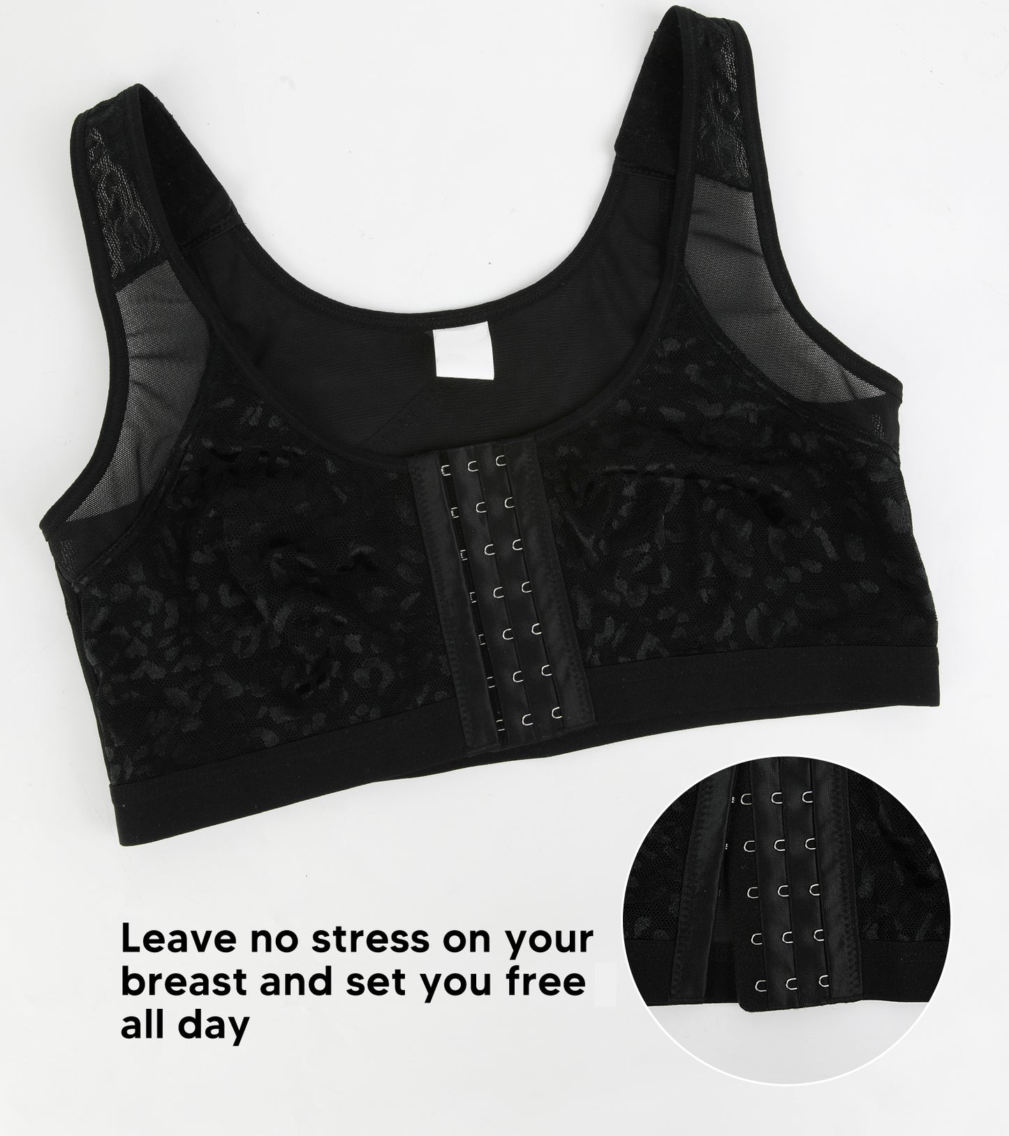 MANIFIQUE Women's Full Figure Front Closure Wirefree Jacquard Back Support Posture Bra