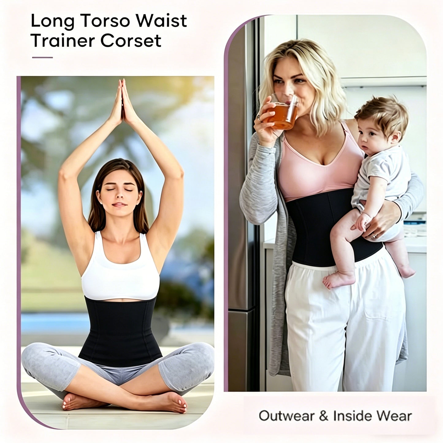 Vaslanda Waist Trainer for Women Tummy Control Postpartum Underbust Seamless Firm Shaping Waist Trainer