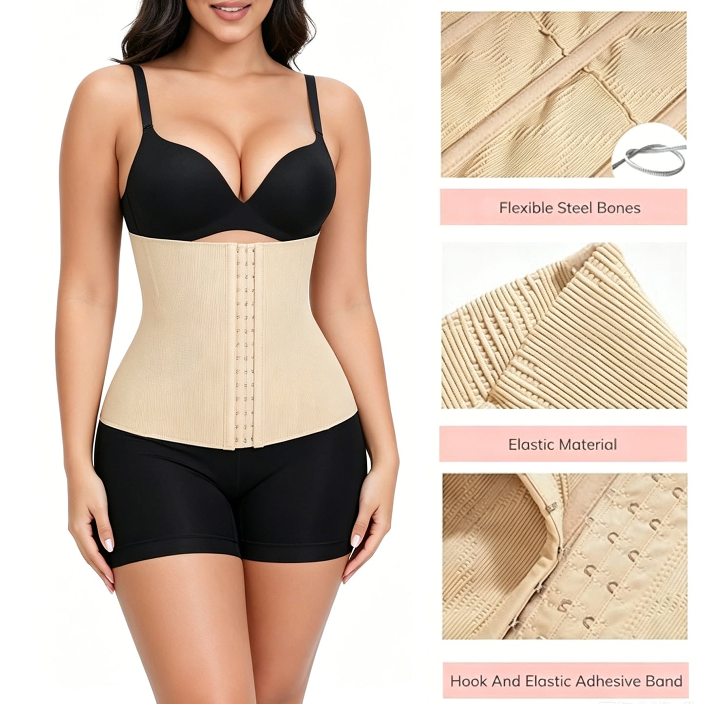 Vaslanda Waist Trainer Corset Shapewear Tummy Control Corset Waist Cincher Shapewear for Women Faja Postpartum Belly Band Wrap