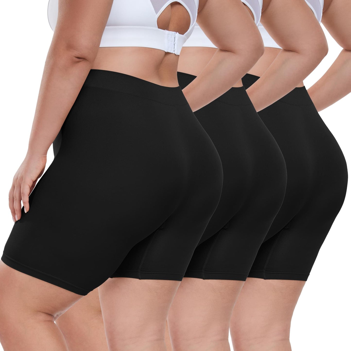 COMFREE Plus Size Women Slip Shorts for Under Dresses Anti-Chafing Underwear Smooth Summer Shorts XL-4XL