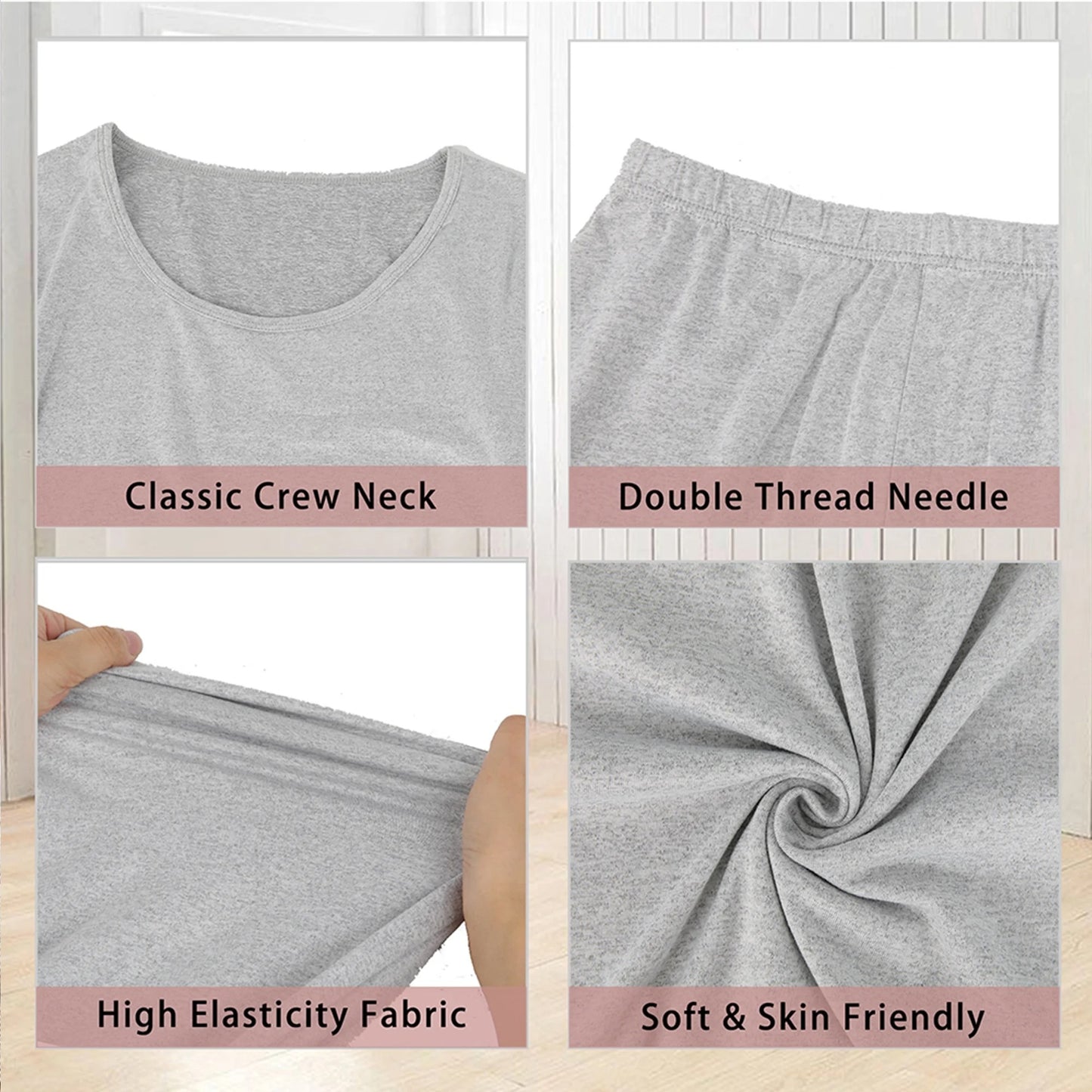 COMFREE Thermal Underwear for Women, Ultra Soft Long Johns Set Base Layer Top and Bottom for Cold Weather