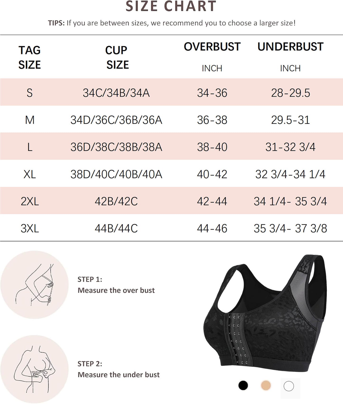 MANIFIQUE Women's Full Figure Front Closure Wirefree Jacquard Back Support Posture Bra