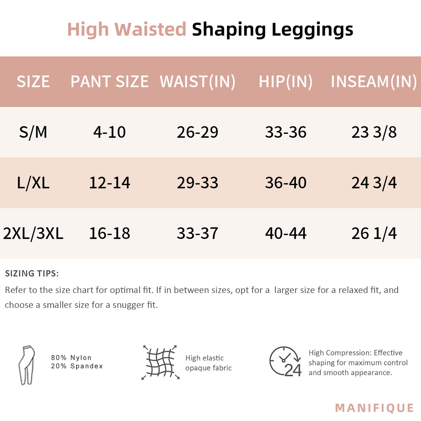 MANIFIQUE Leggings for Women Tummy Control Seamless High Waisted Compression Leggings Non-See-Through