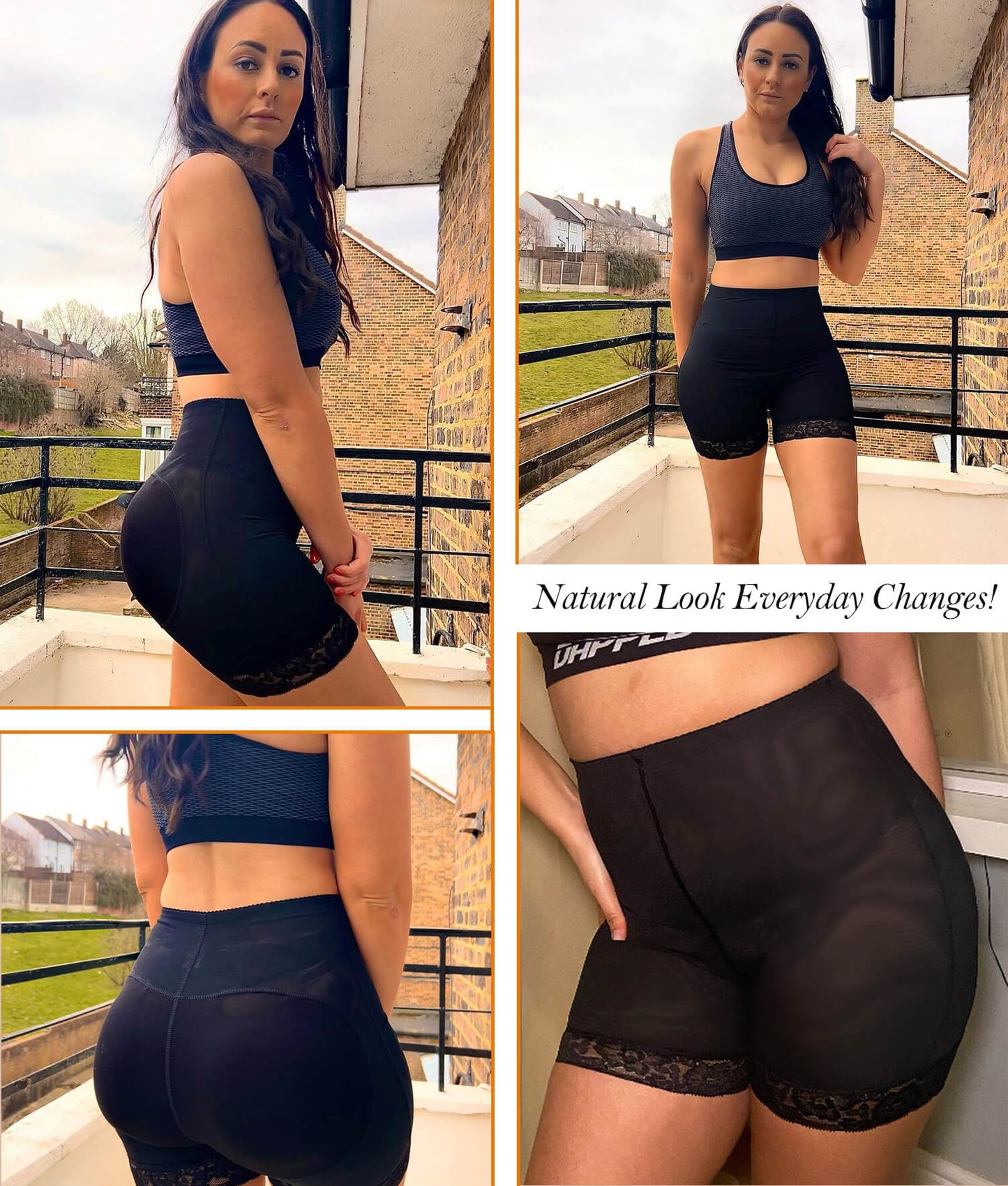 Vaslanda Women Butt Lifter Padded Panties Lace Hip Enhancer Underwear Seamless Booty Shorts