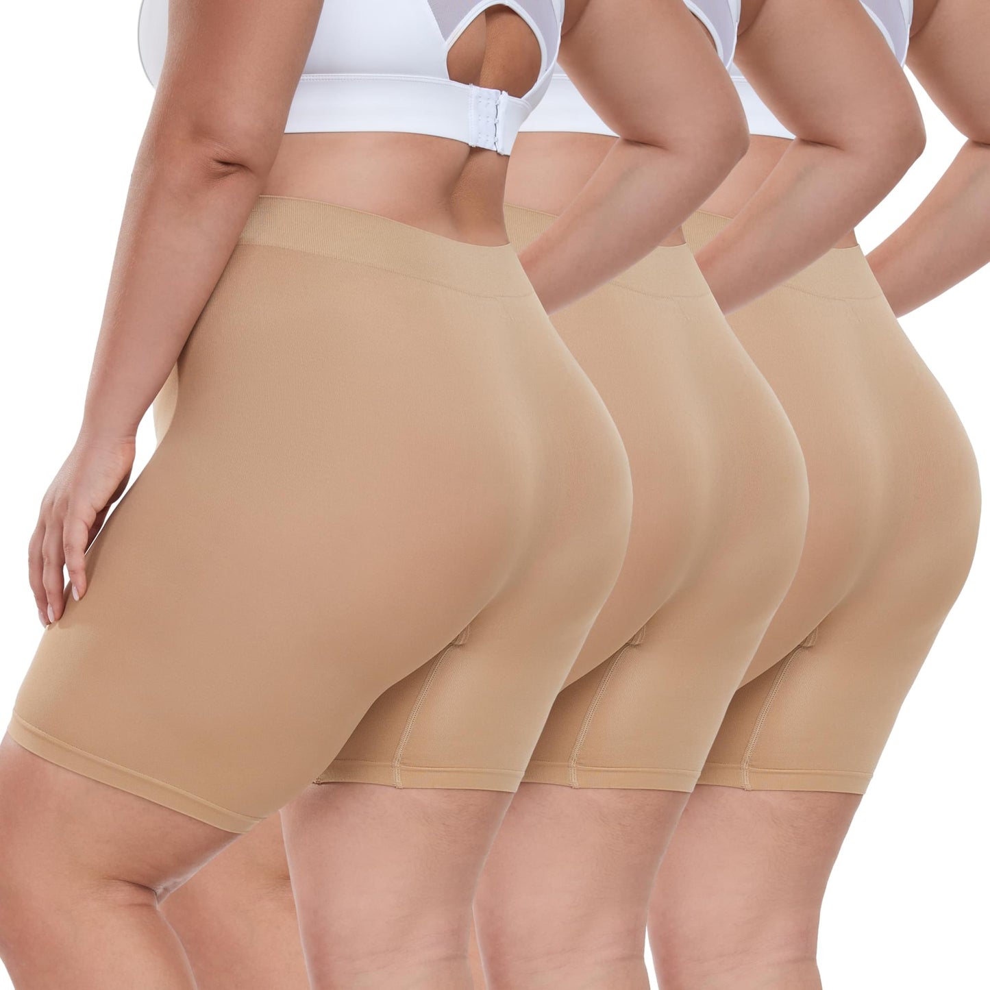COMFREE Plus Size Women Slip Shorts for Under Dresses Anti-Chafing Underwear Smooth Summer Shorts XL-4XL