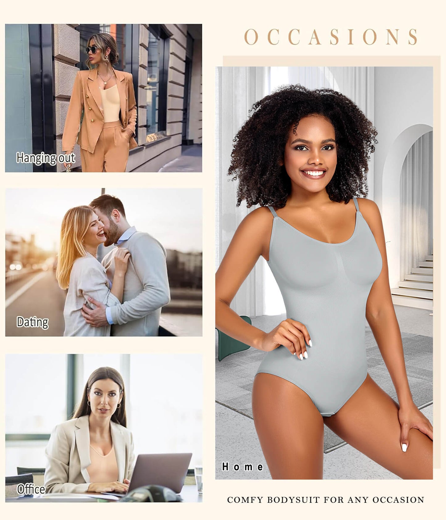 MANIFIQUE 3 Piece Shapewear Bodysuits Women Clothing Tummy Control Seamless Full Body Shaper V Neck Jumpsuits Top