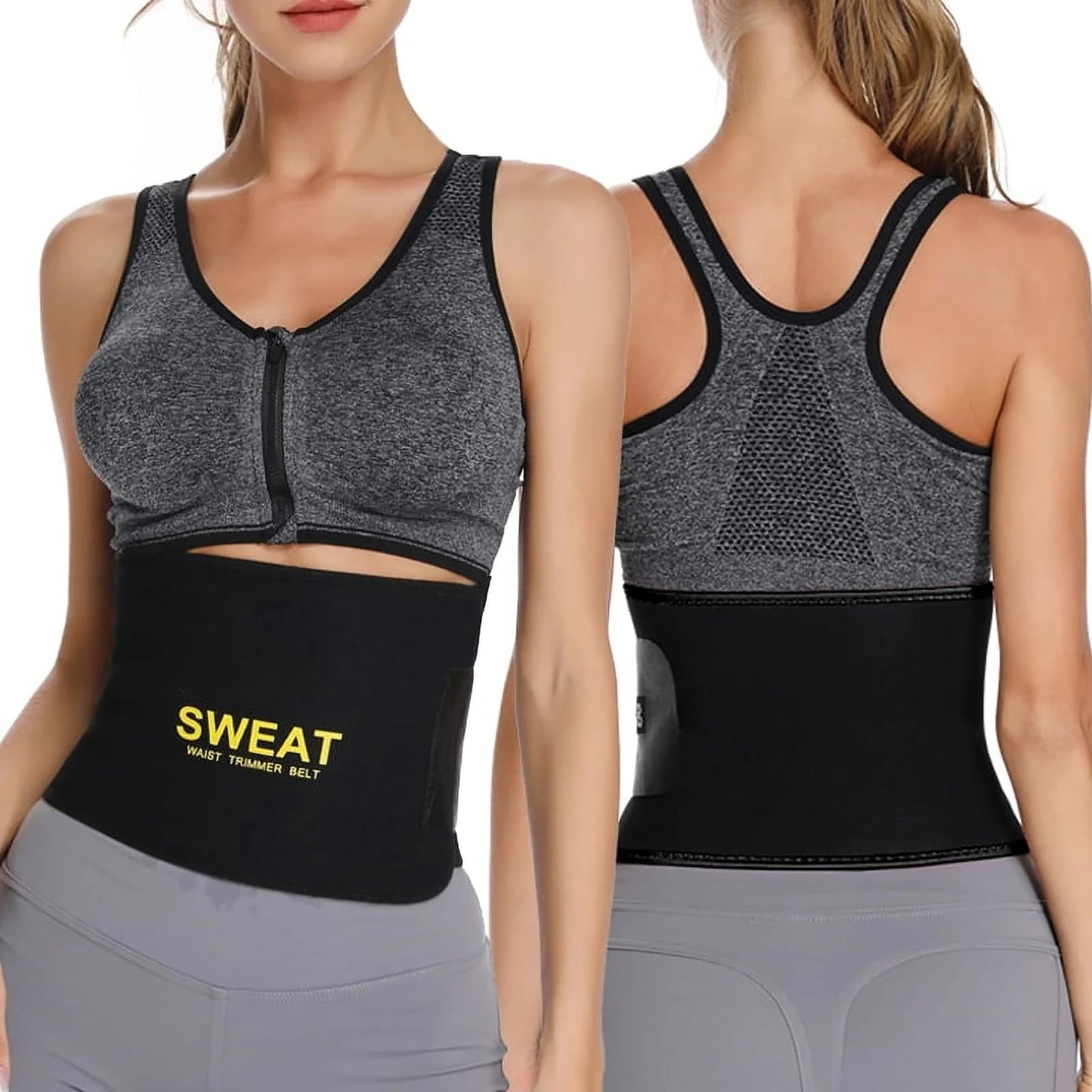 FITVALEN Sweat Waist Trimmer for Women Premium Tummy Control Girdle Neoprene Ab Belt Sauna Suit