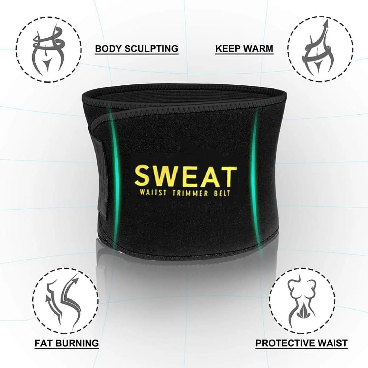 FITVALEN Sweat Waist Trimmer for Women Premium Tummy Control Girdle Neoprene Ab Belt Sauna Suit
