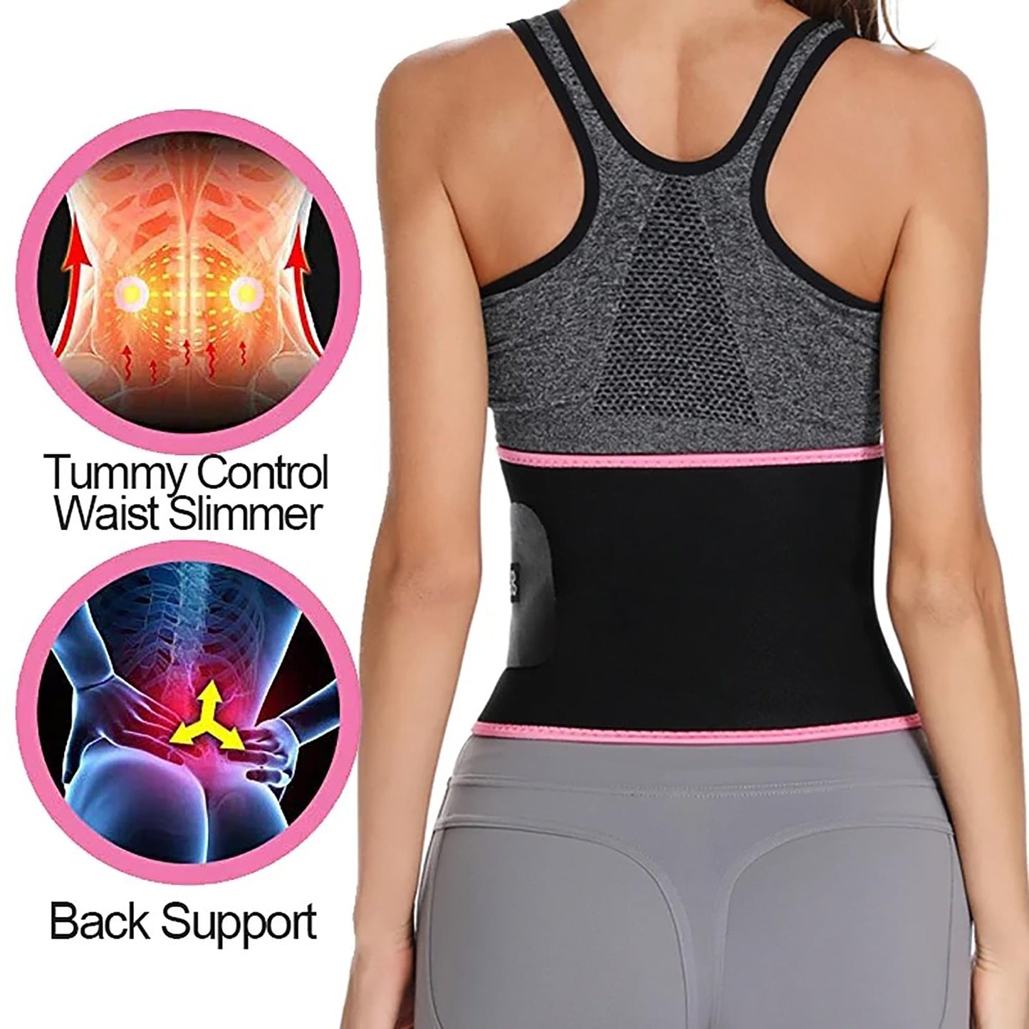 FITVALEN Sweat Waist Trimmer for Women Premium Tummy Control Girdle Neoprene Ab Belt Sauna Suit