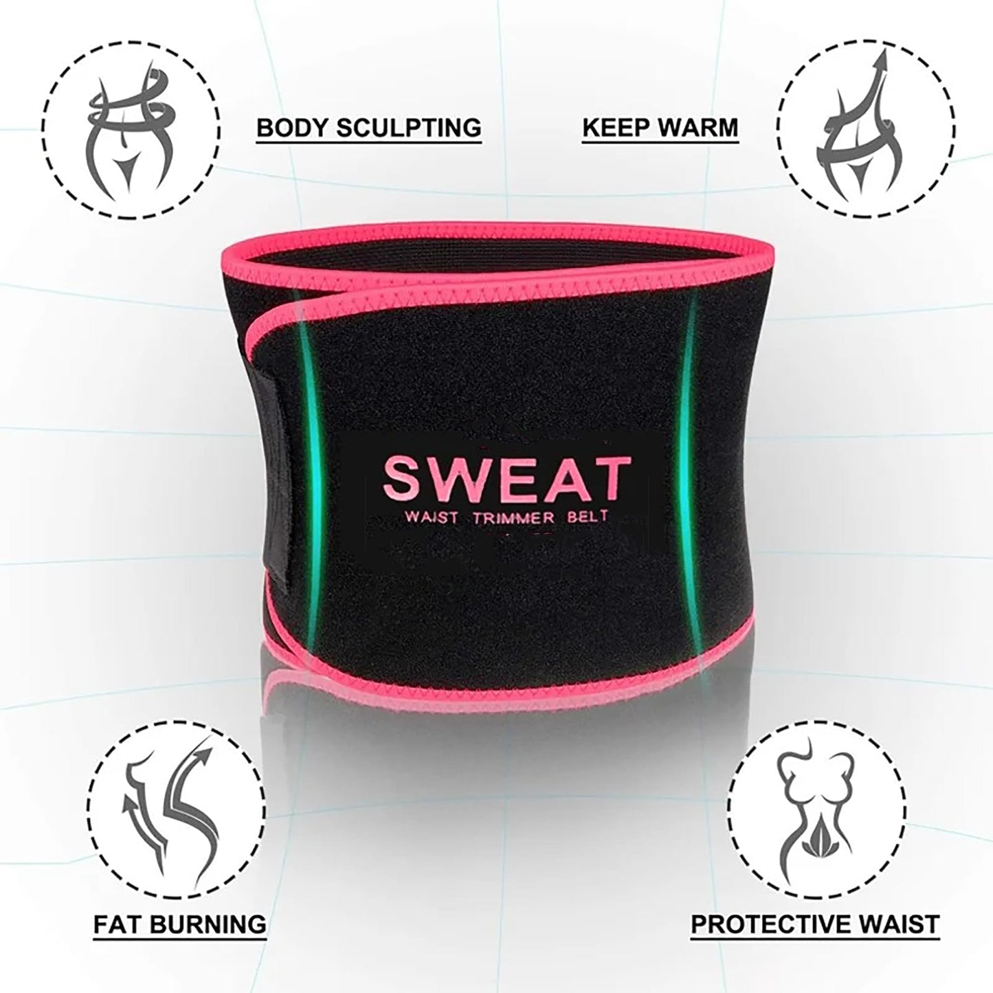 FITVALEN Sweat Waist Trimmer for Women Premium Tummy Control Girdle Neoprene Ab Belt Sauna Suit