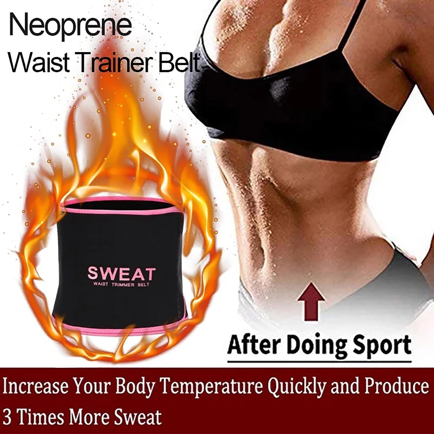 FITVALEN Sweat Waist Trimmer for Women Premium Tummy Control Girdle Neoprene Ab Belt Sauna Suit