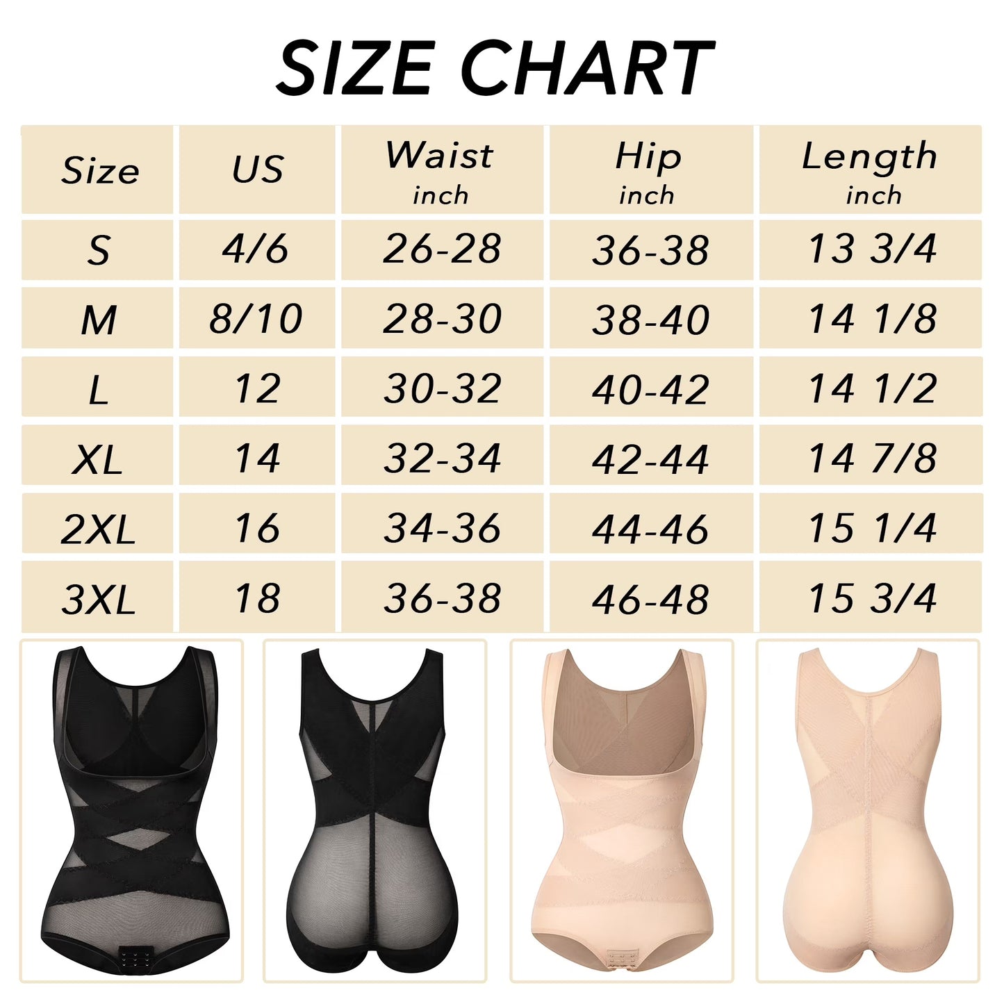 MISS COCOLI Shapewear for Women Waist Trainer Tummy Control Plus Size Body Shaper Compression Bodysuit