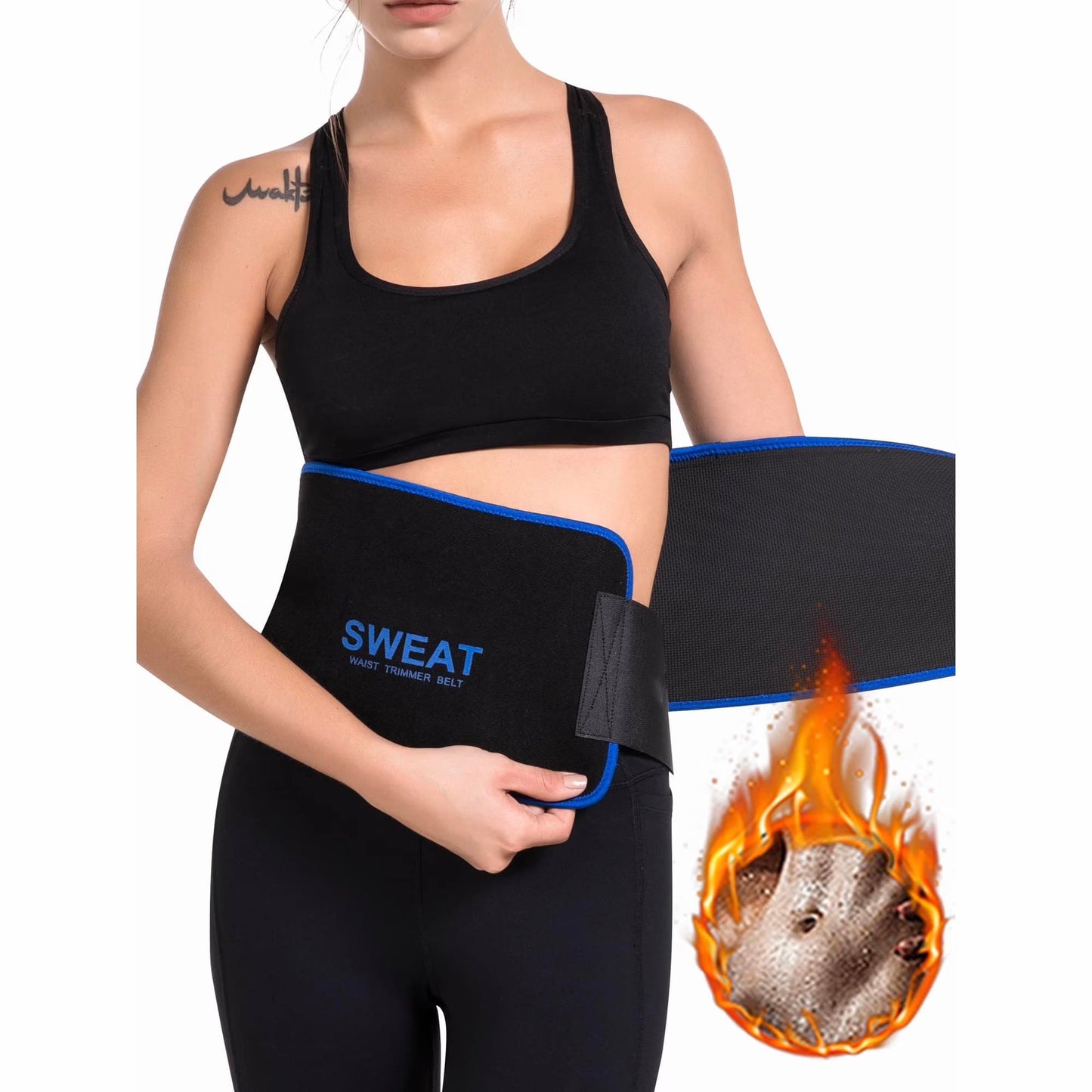 FITVALEN Sweat Waist Trimmer for Women Premium Tummy Control Girdle Neoprene Ab Belt Sauna Suit