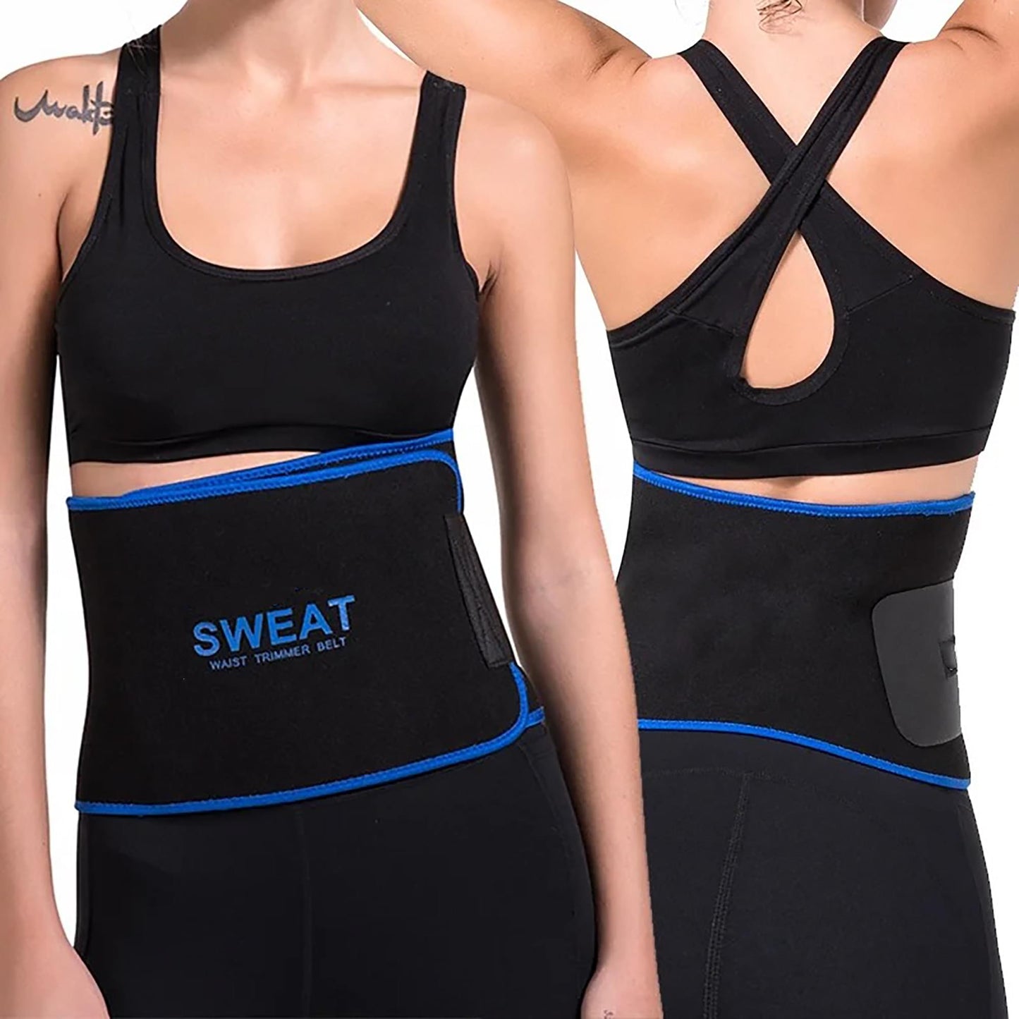 FITVALEN Sweat Waist Trimmer for Women Premium Tummy Control Girdle Neoprene Ab Belt Sauna Suit