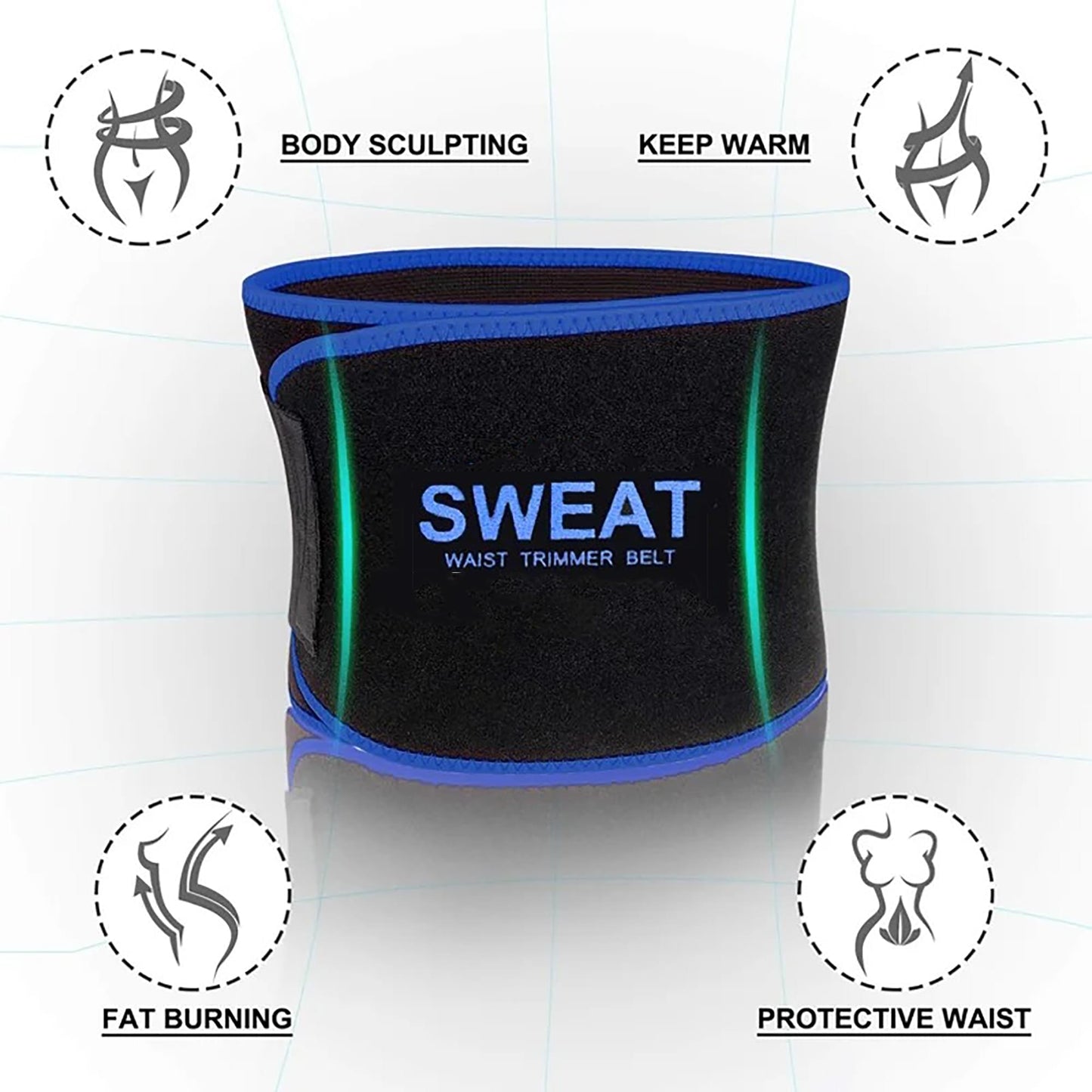 FITVALEN Sweat Waist Trimmer for Women Premium Tummy Control Girdle Neoprene Ab Belt Sauna Suit