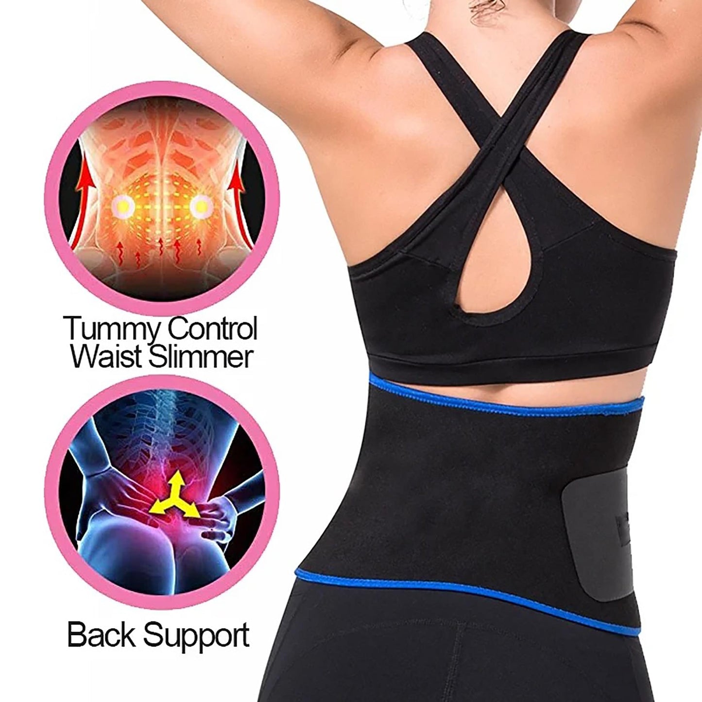 FITVALEN Sweat Waist Trimmer for Women Premium Tummy Control Girdle Neoprene Ab Belt Sauna Suit