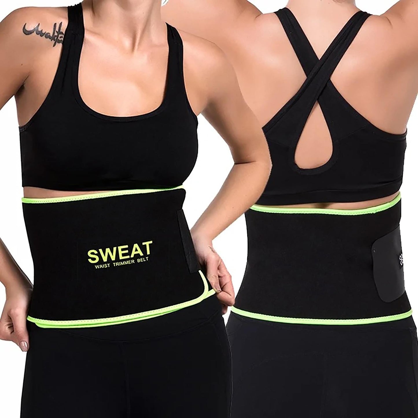 FITVALEN Sweat Waist Trimmer for Women Premium Tummy Control Girdle Neoprene Ab Belt Sauna Suit