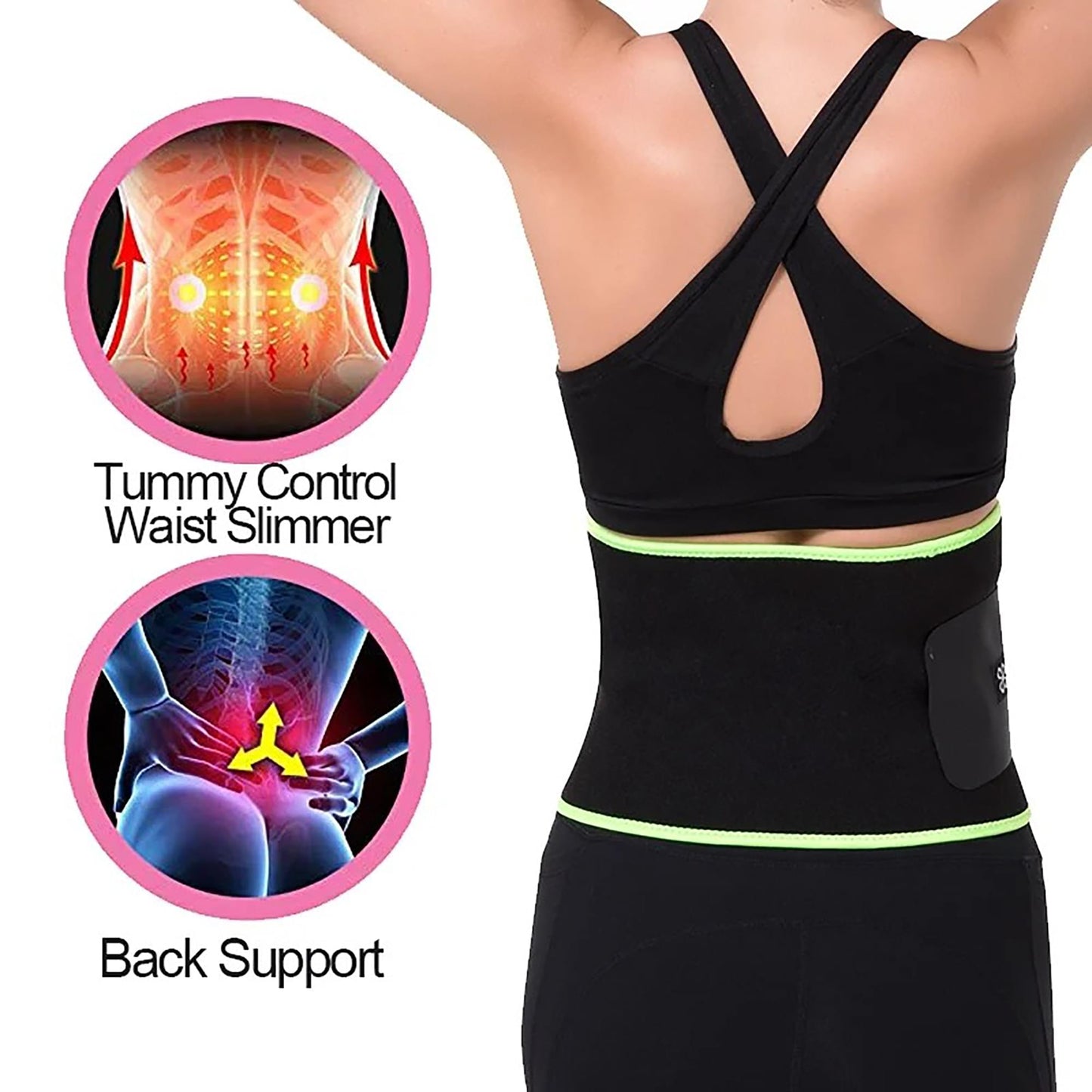FITVALEN Sweat Waist Trimmer for Women Premium Tummy Control Girdle Neoprene Ab Belt Sauna Suit