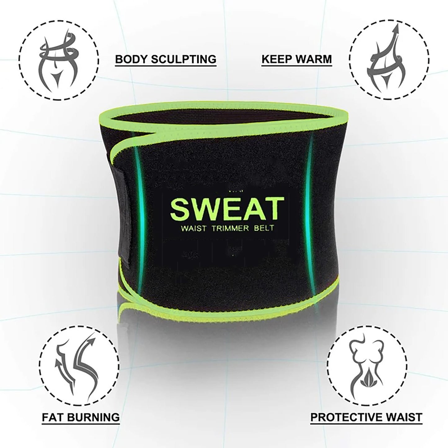 FITVALEN Sweat Waist Trimmer for Women Premium Tummy Control Girdle Neoprene Ab Belt Sauna Suit