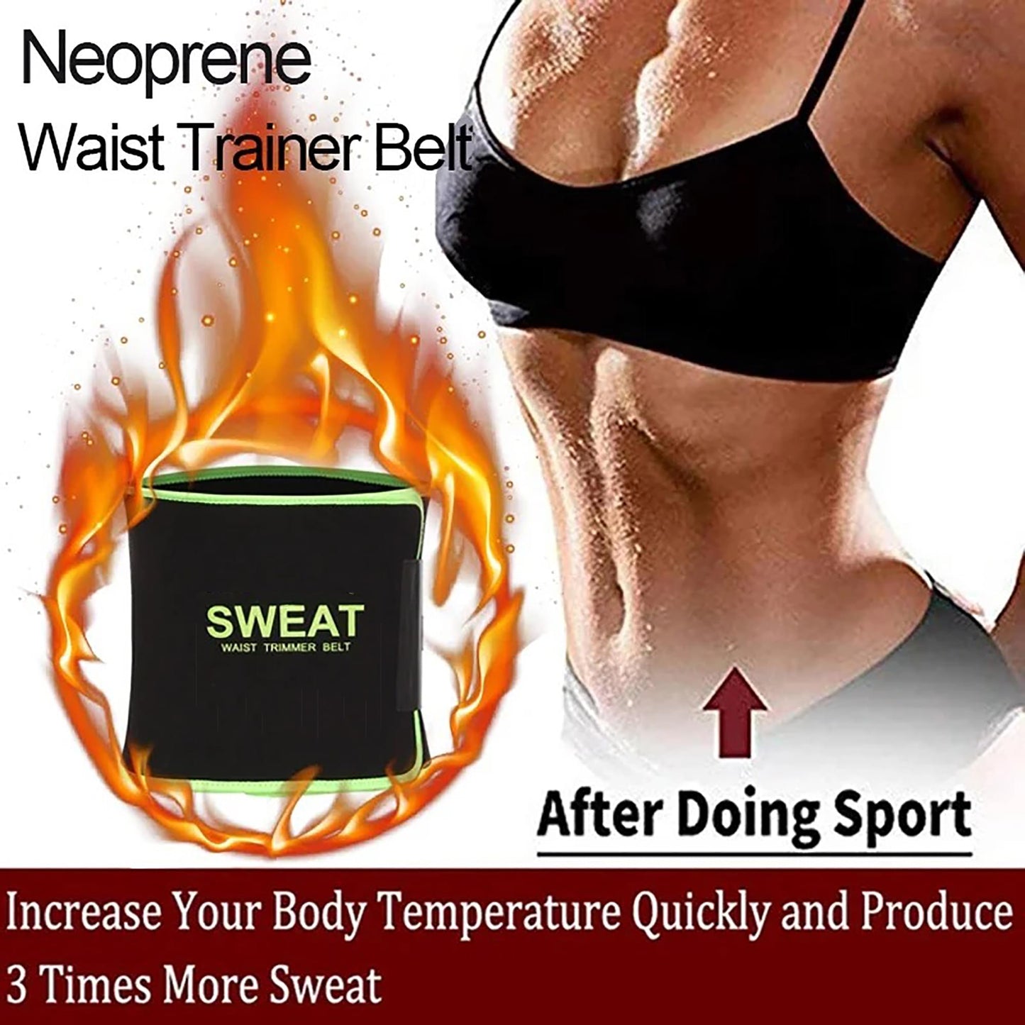 FITVALEN Sweat Waist Trimmer for Women Premium Tummy Control Girdle Neoprene Ab Belt Sauna Suit