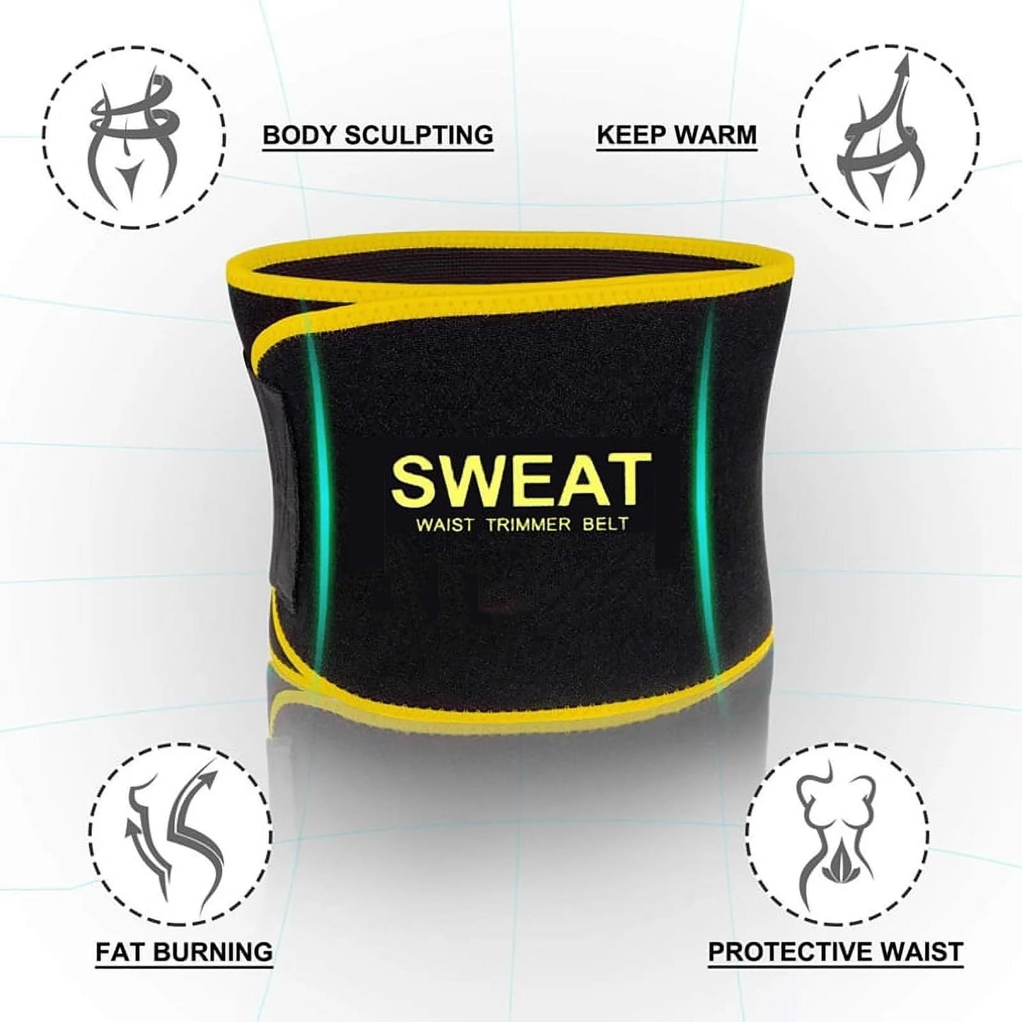 FITVALEN Sweat Waist Trimmer for Women Premium Tummy Control Girdle Neoprene Ab Belt Sauna Suit