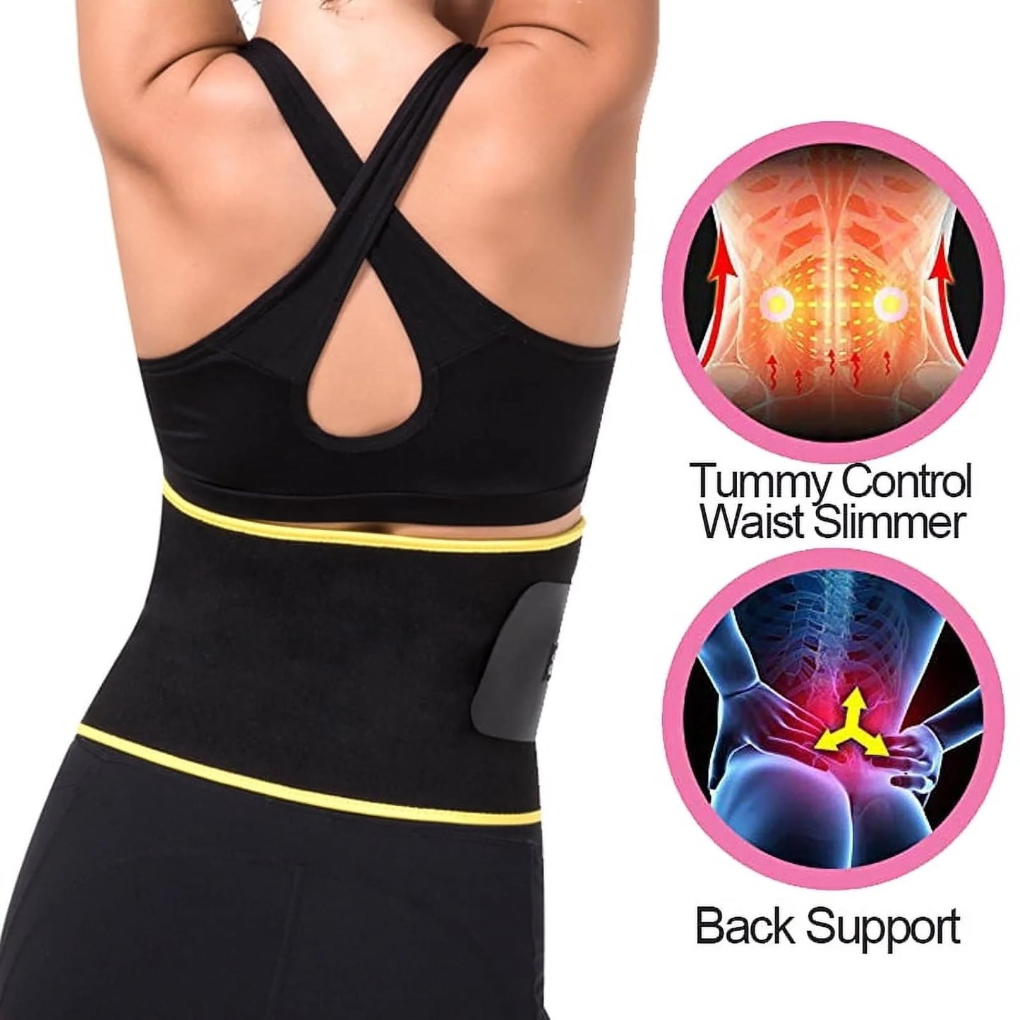 FITVALEN Sweat Waist Trimmer for Women Premium Tummy Control Girdle Neoprene Ab Belt Sauna Suit