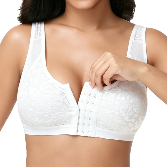Vaslanda Front Closure Compression Bra After Surgery with Detachable Breast Support Strap